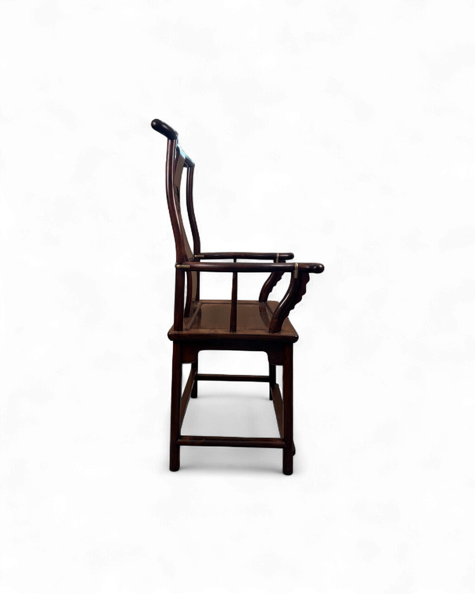 Chinese Official’s Hat Armchair (Guanmaoyi) - Darker Zitan Wood - Surround Living - 5
