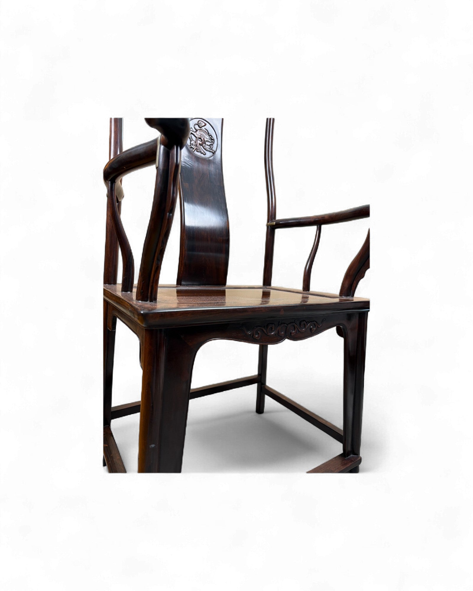 Chinese Official’s Hat Armchair (Guanmaoyi) - Darker Zitan Wood - Surround Living - 8