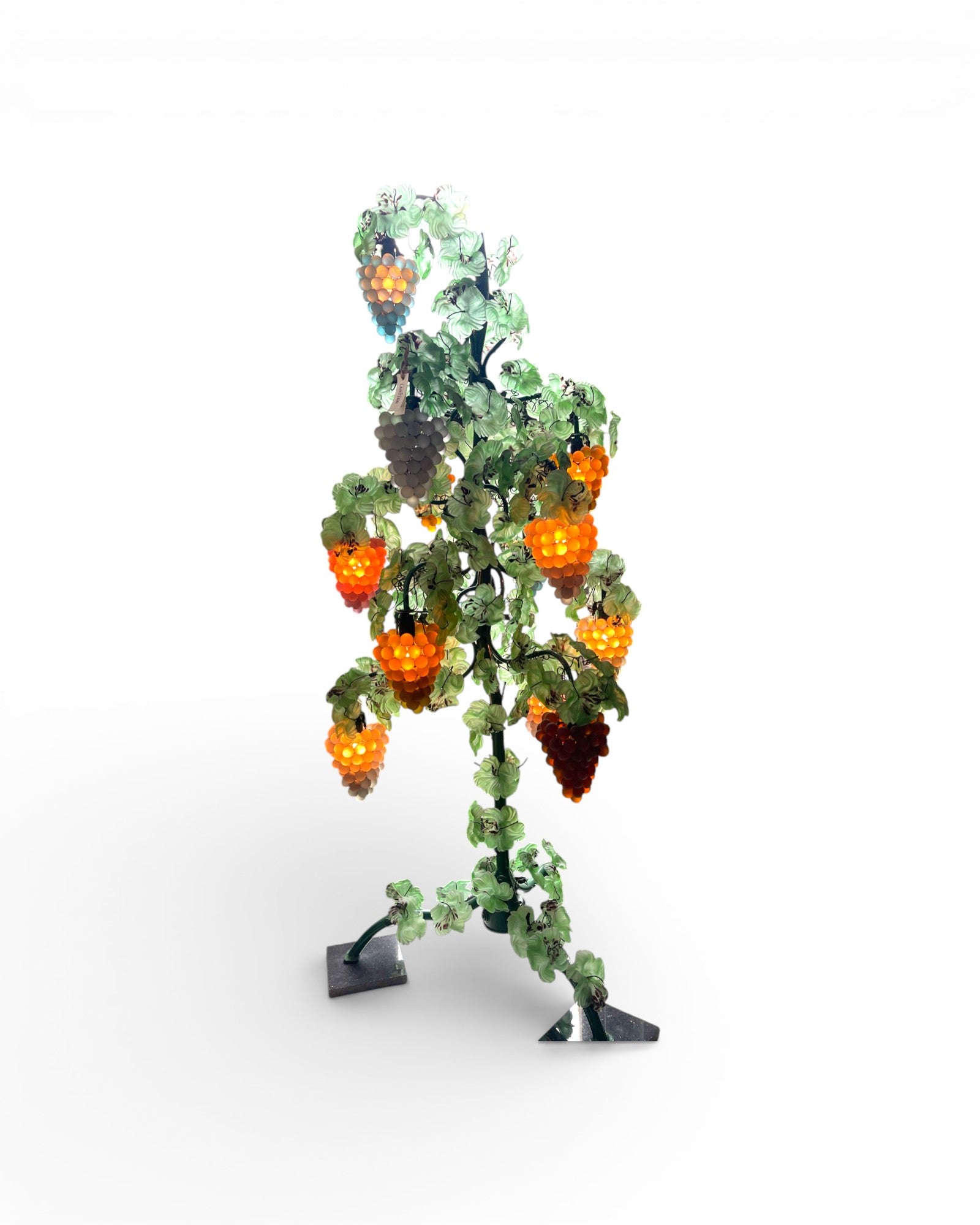 Murano Vintage 13 - Light Grape Clusters With Blown - Glass Leaves Floor Lamp - Surround Living - 4