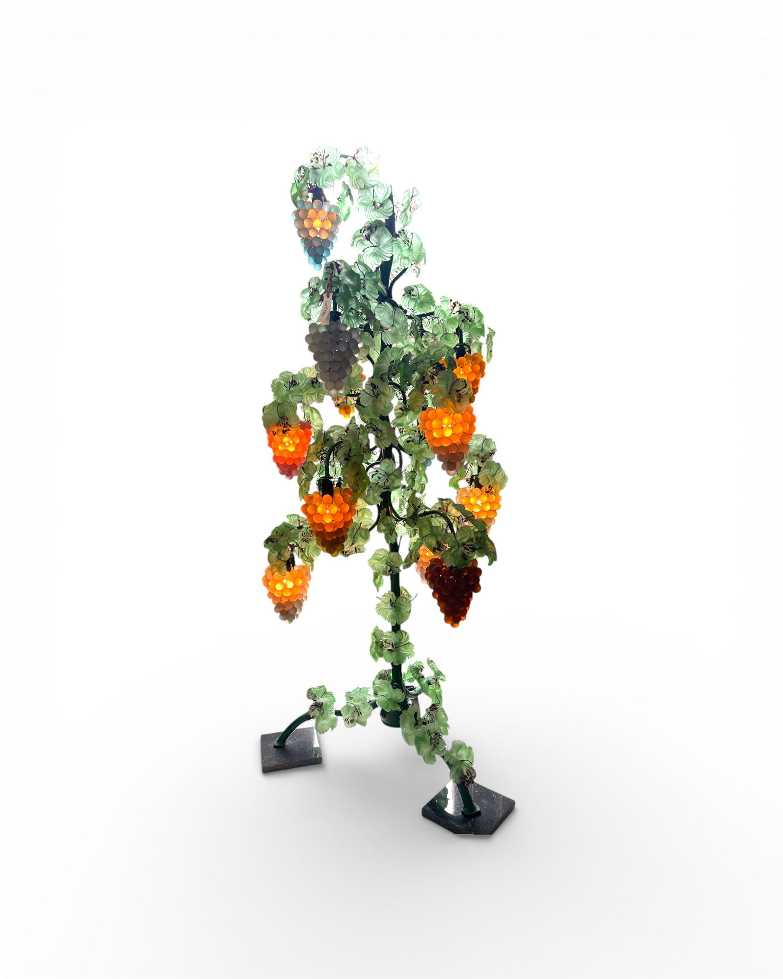 Murano Vintage 13 - Light Grape Clusters With Blown - Glass Leaves Floor Lamp - Surround Living - 9