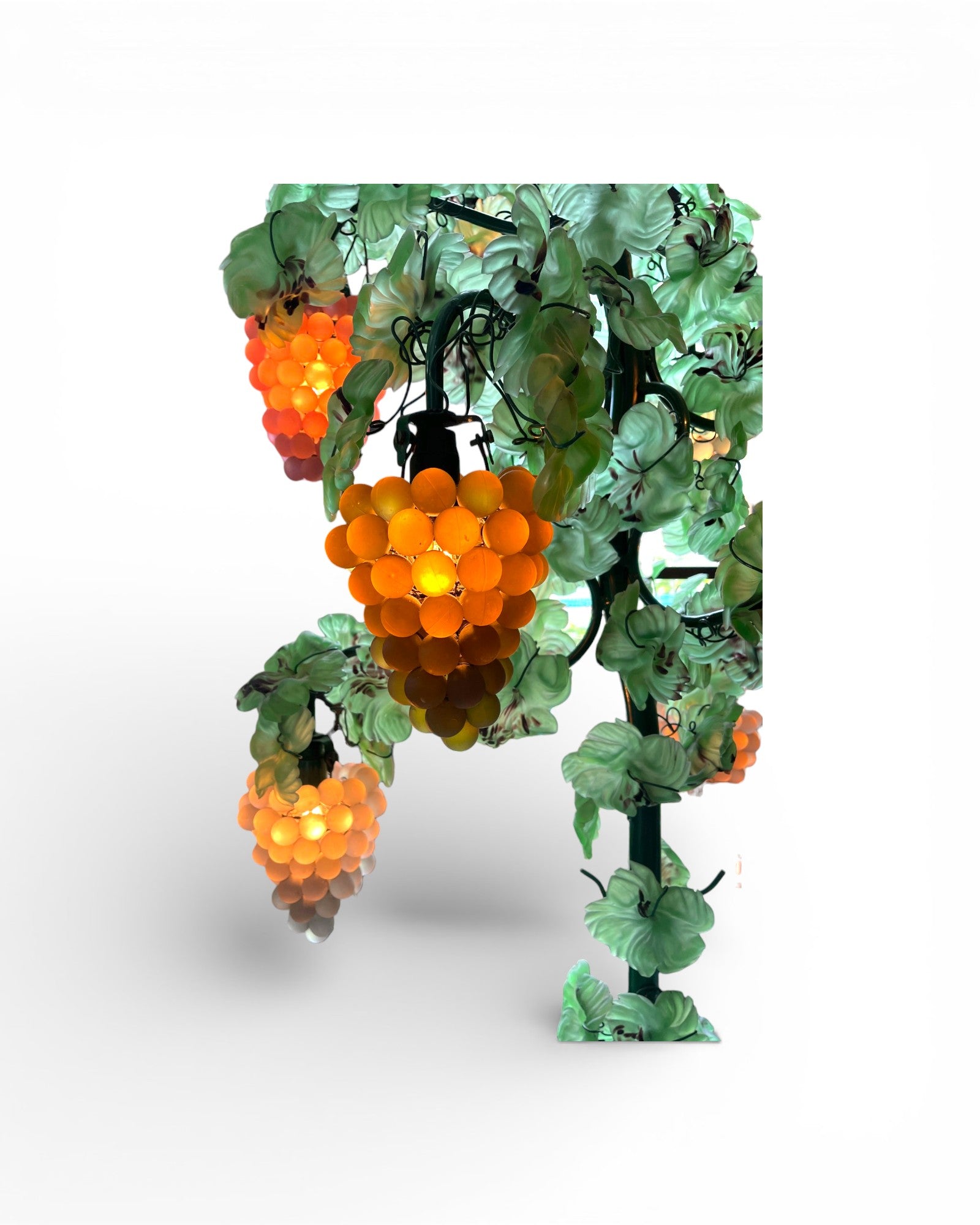 Murano Vintage 13 - Light Grape Clusters With Blown - Glass Leaves Floor Lamp - Surround Living - 10