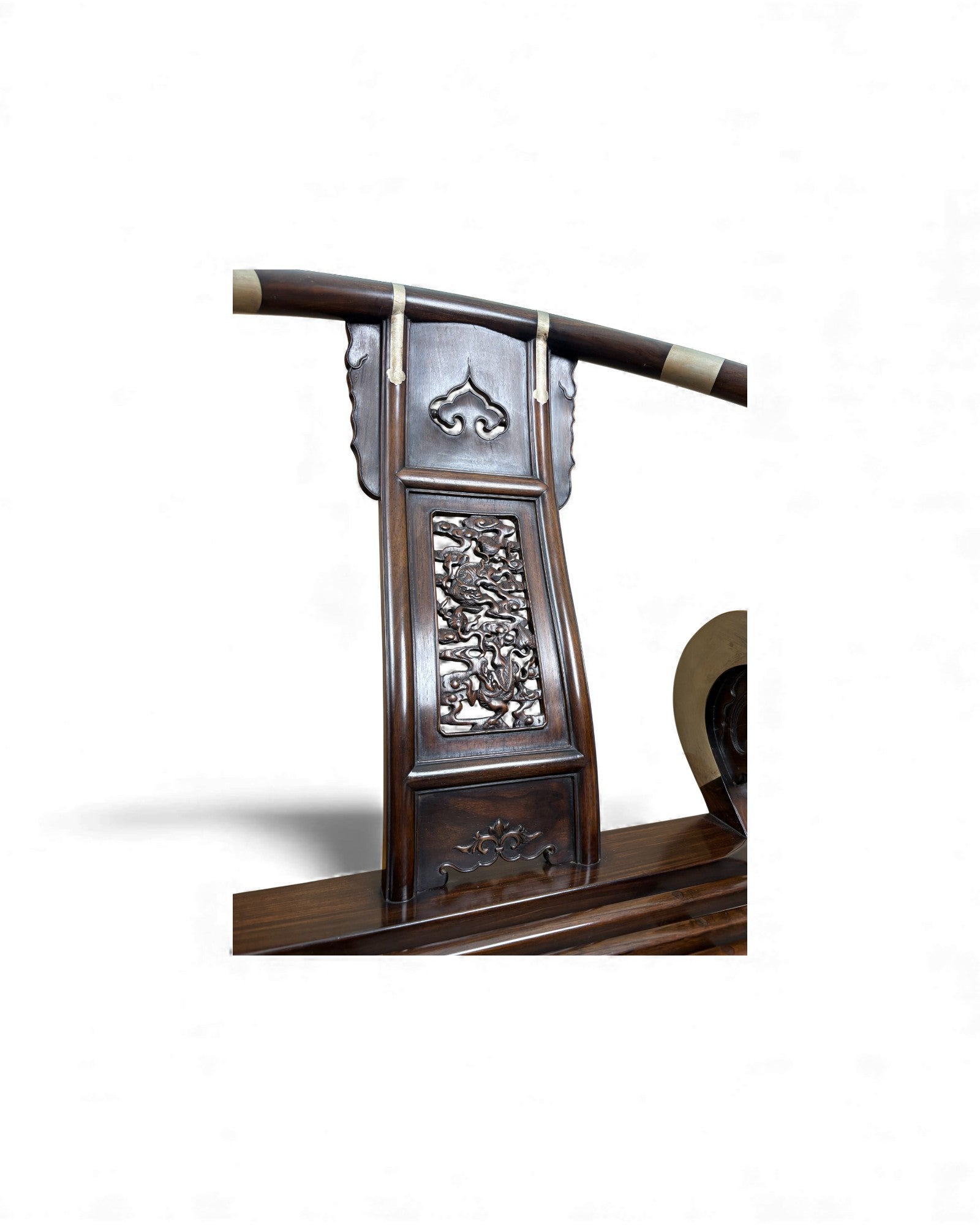 Chinese Huanghuali - Style Folding Horseshoe Chair (Jiaoyi 交椅) - Darker Zitan Wood *Dark Zitan Wood to see if difference in price range - Surround Living - 7