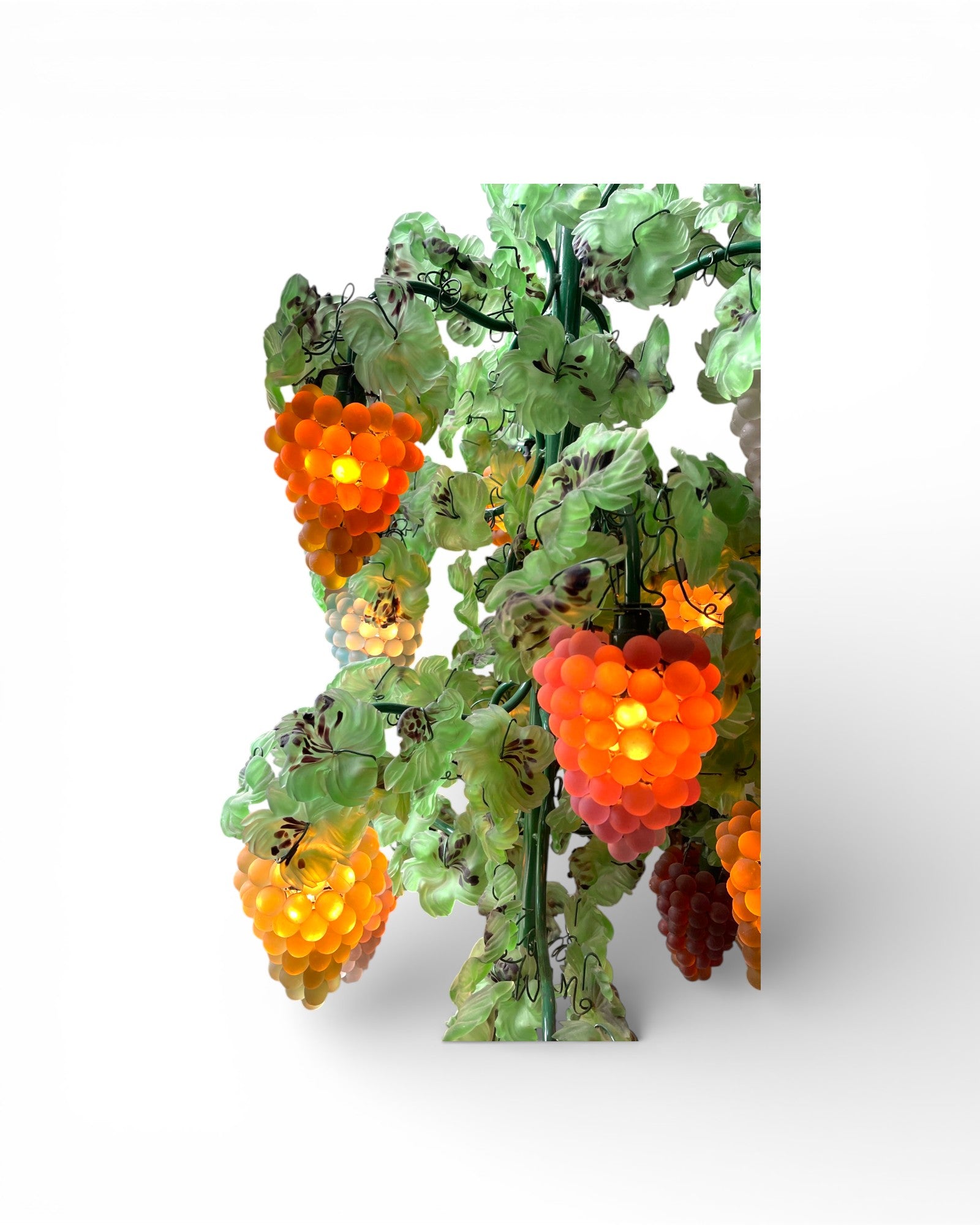 Murano Vintage 13 - Light Grape Clusters With Blown - Glass Leaves Floor Lamp - Surround Living - 12