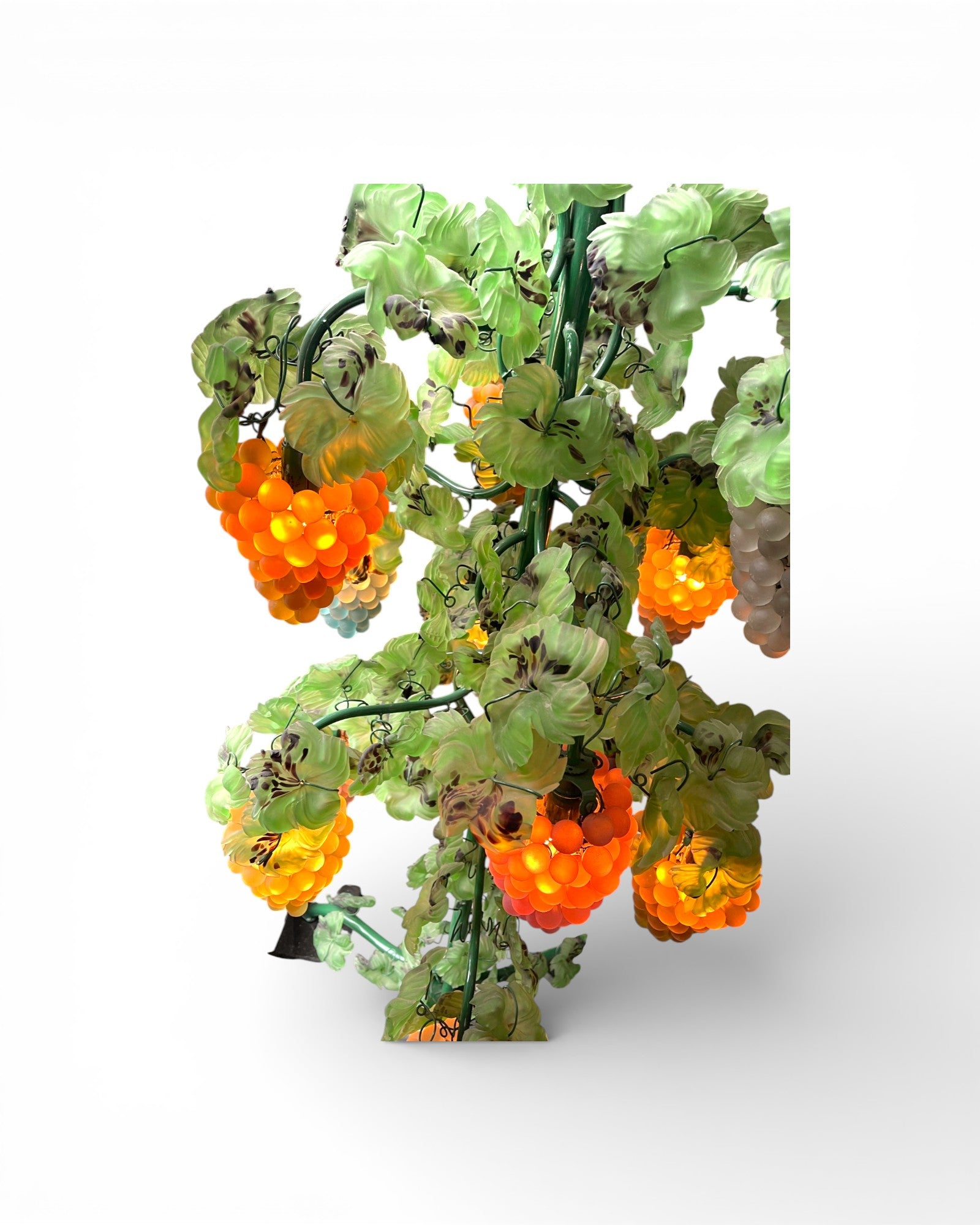 Murano Vintage 13 - Light Grape Clusters With Blown - Glass Leaves Floor Lamp - Surround Living - 13