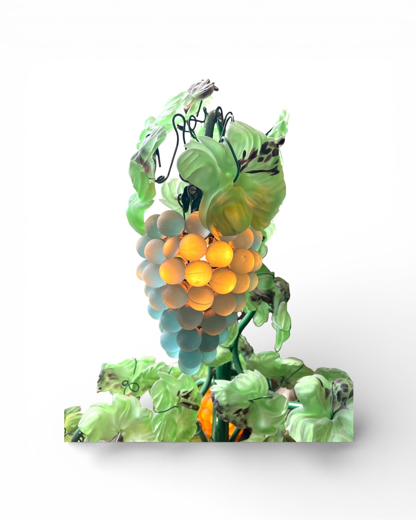 Murano Vintage 13 - Light Grape Clusters With Blown - Glass Leaves Floor Lamp - Surround Living - 14