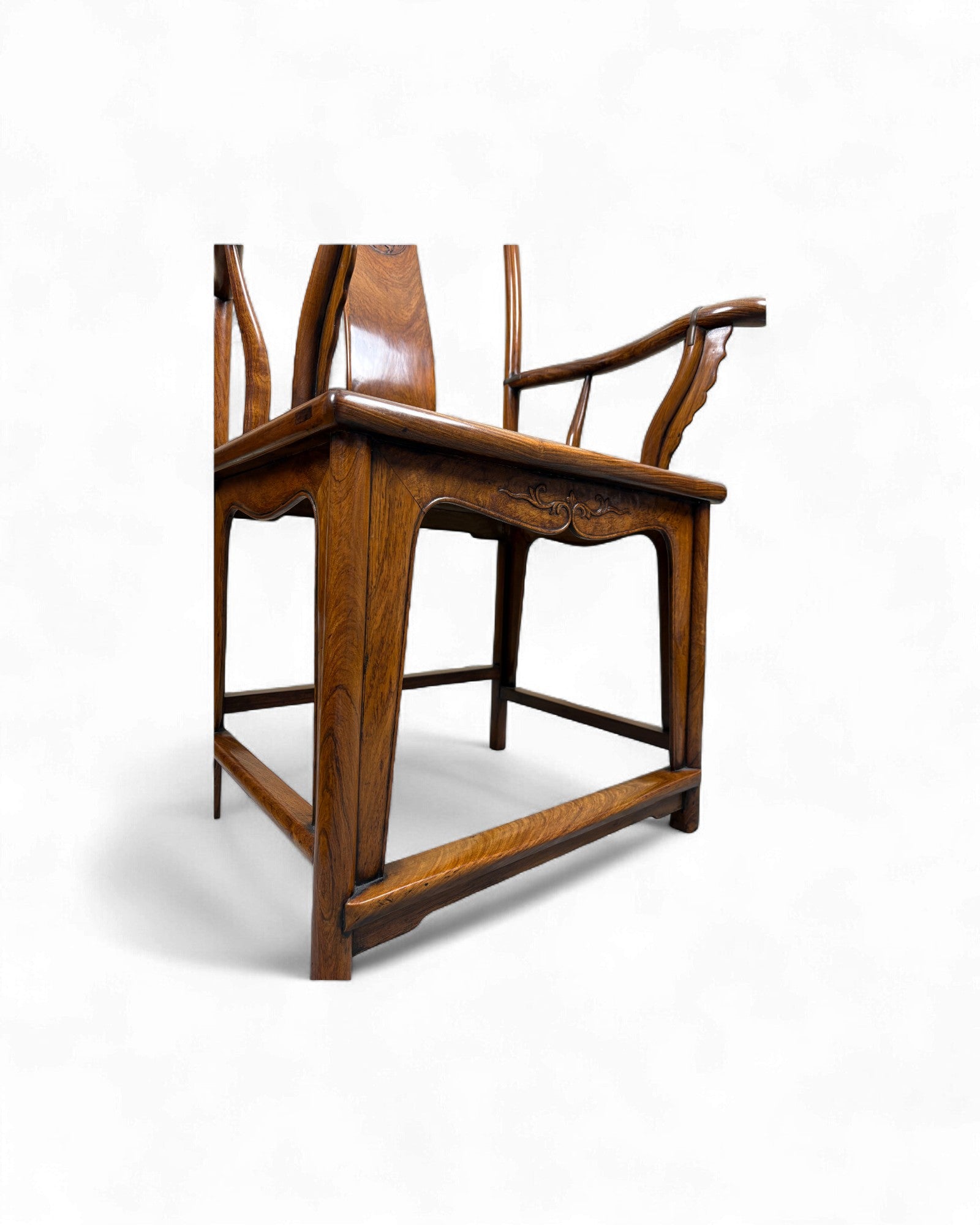 Chinese Official’s Hat Armchair in Elm Wood (Guanmaoyi) - Surround Living - 8