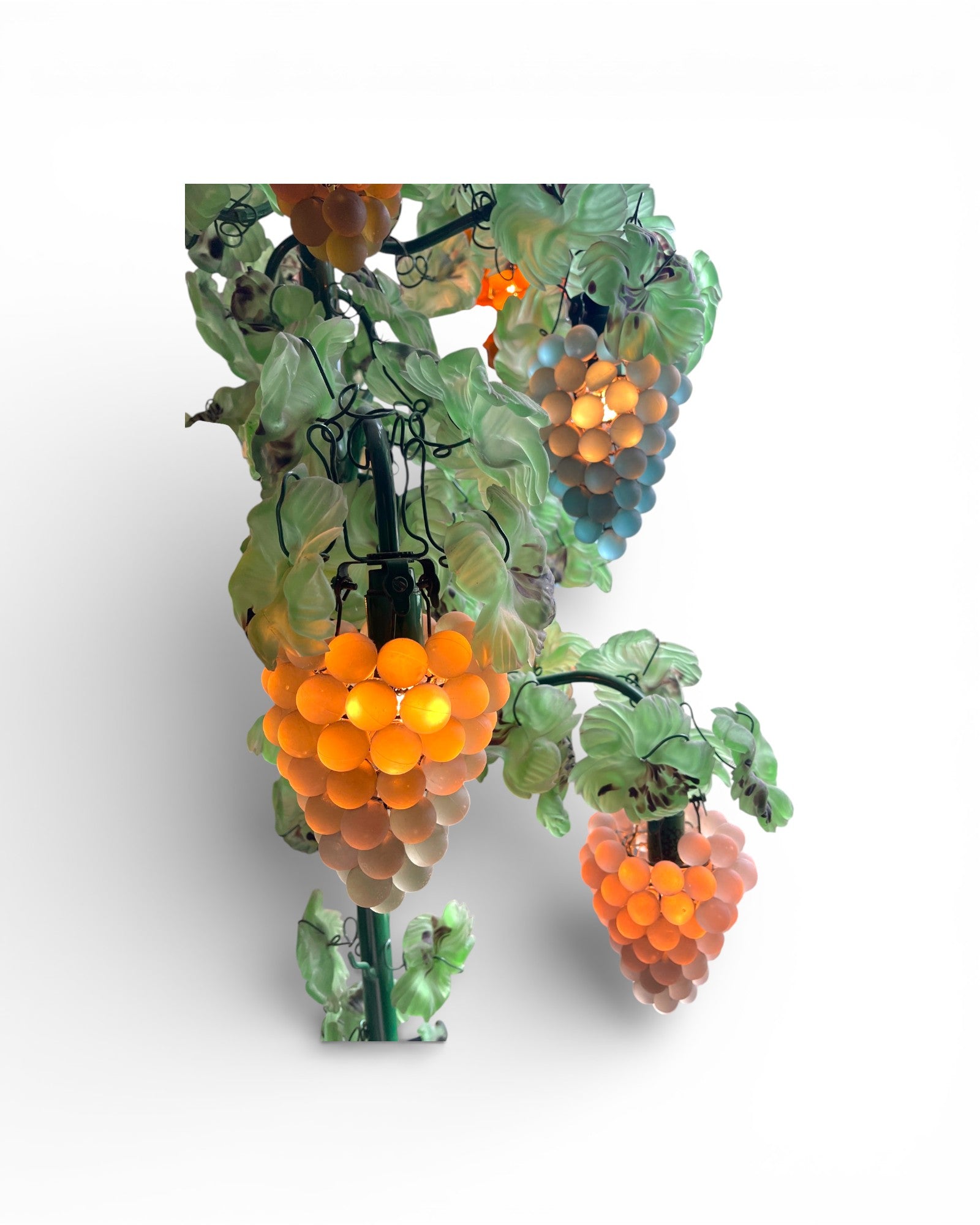 Murano Vintage 13 - Light Grape Clusters With Blown - Glass Leaves Floor Lamp - Surround Living - 19