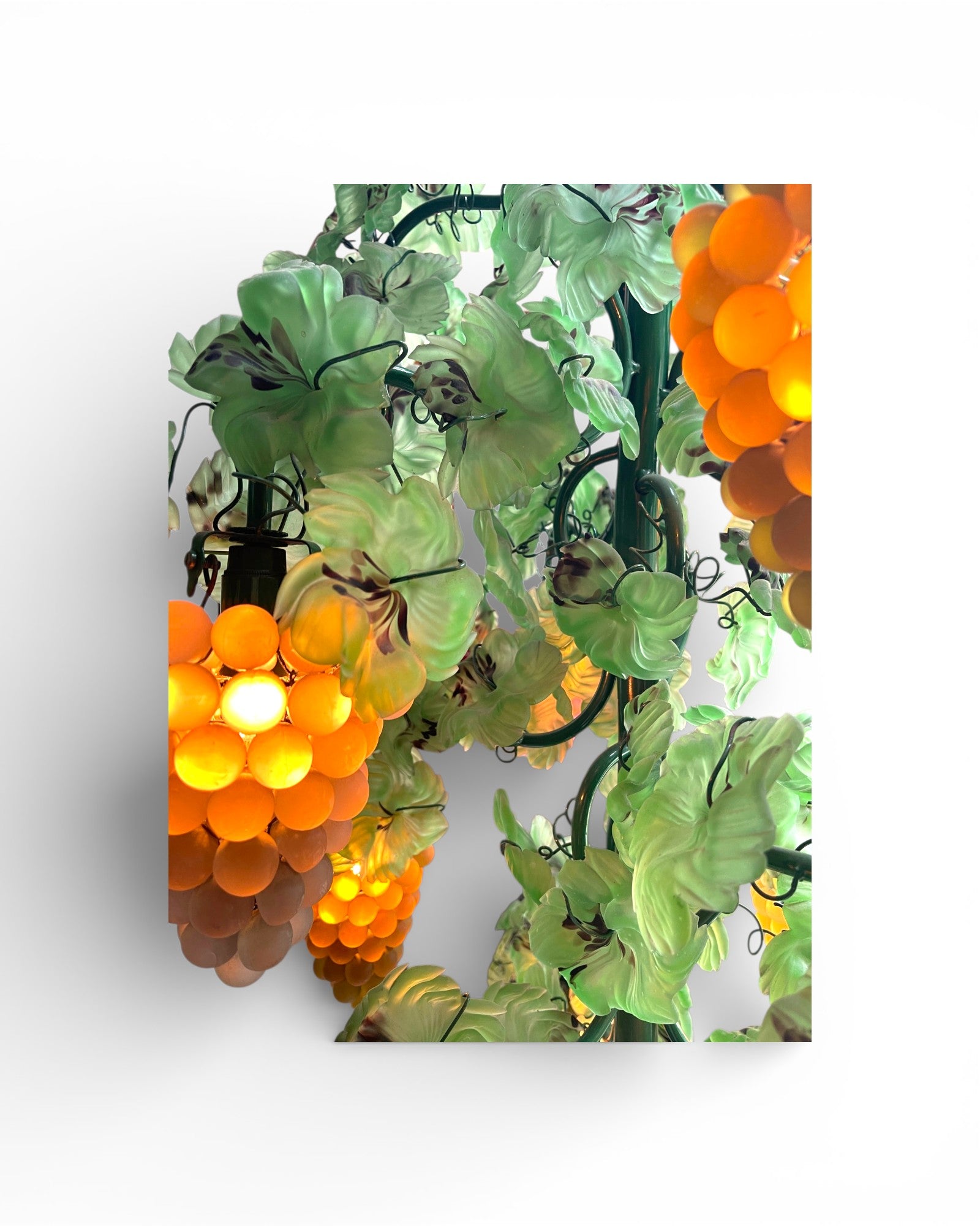 Murano Vintage 13 - Light Grape Clusters With Blown - Glass Leaves Floor Lamp - Surround Living - 3