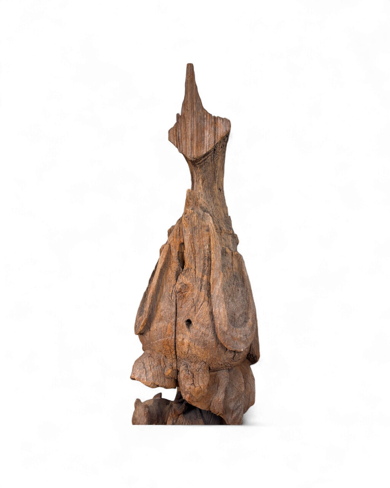 Antique Northern Thai Teak Roof Finial Fragment on Stand Hunting Scene - Surround Living - 5