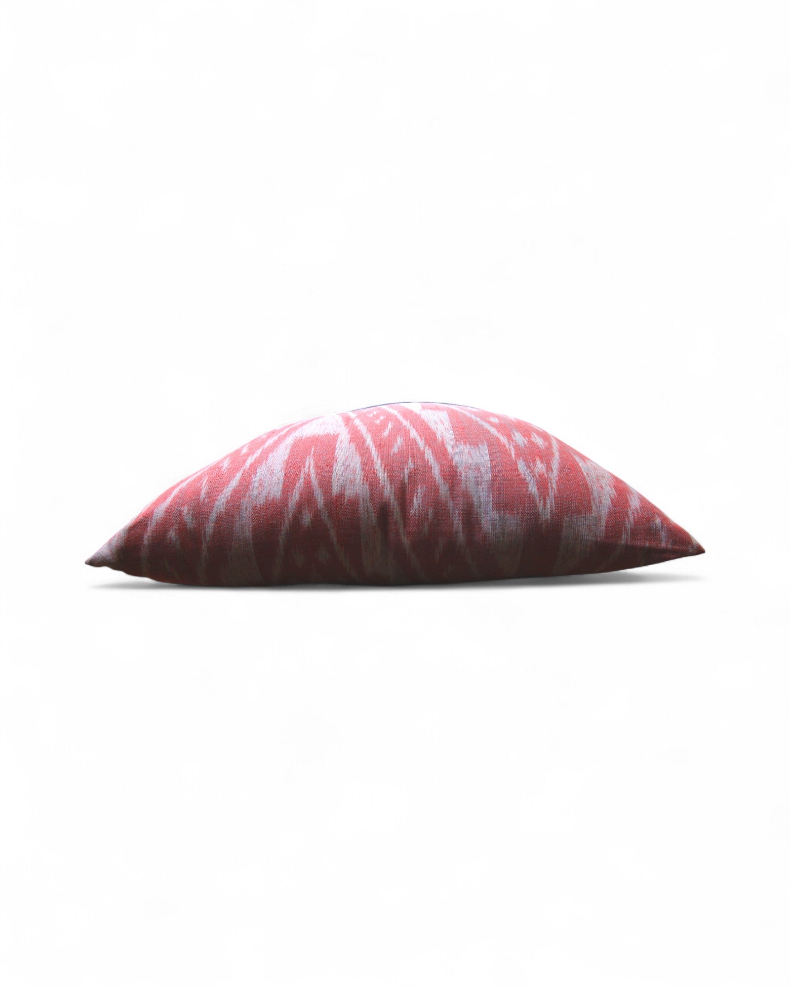 Square Cushion Top Ikat, velvet piping and Handwoven cotton bottom