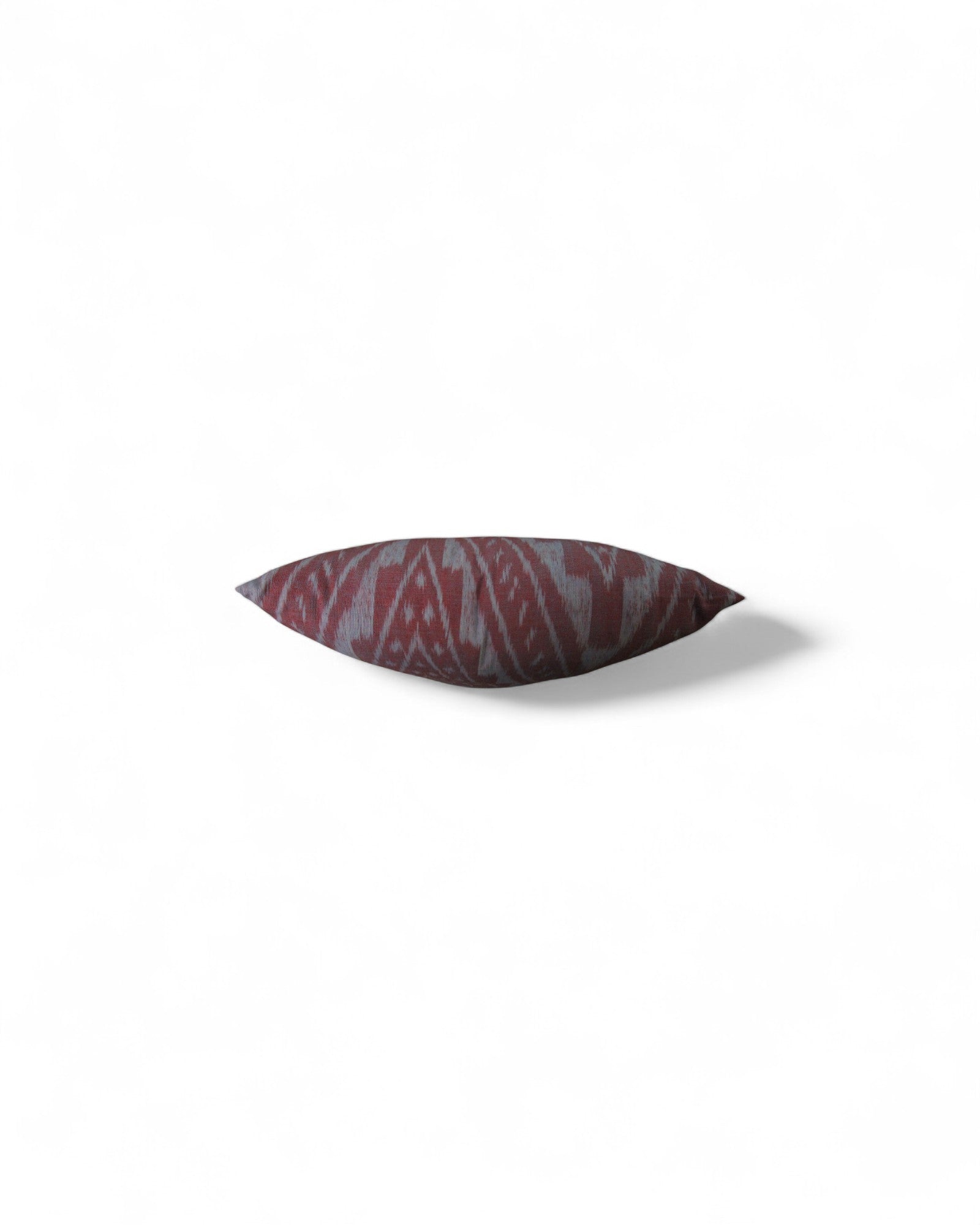 Square Cushion Top Ikat, velvet piping and Handwoven cotton bottom