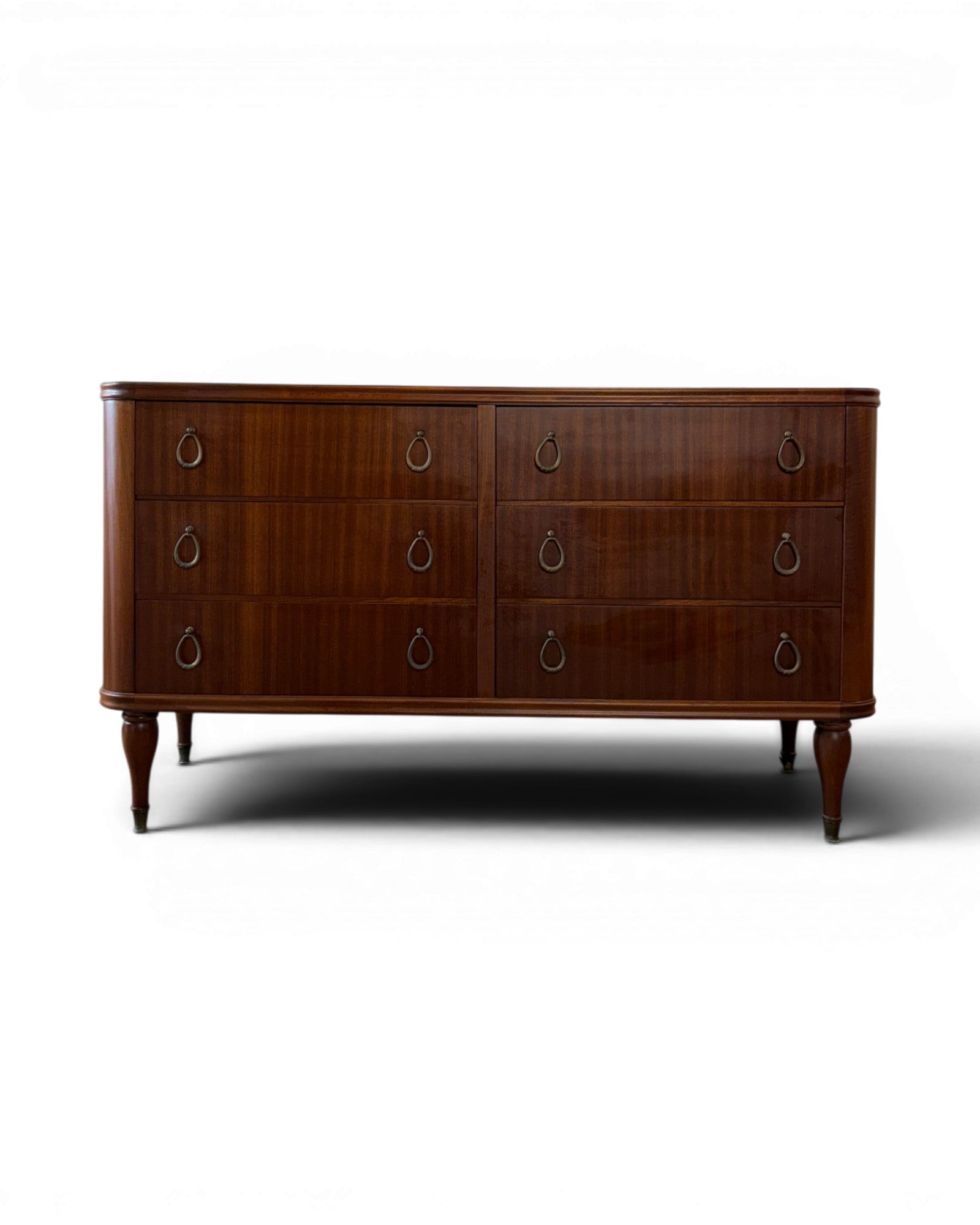 Poplar Mid Century Mahogany Veneer Chest of Drawers in the Style of Paolo Buffa - Surround Living - 18