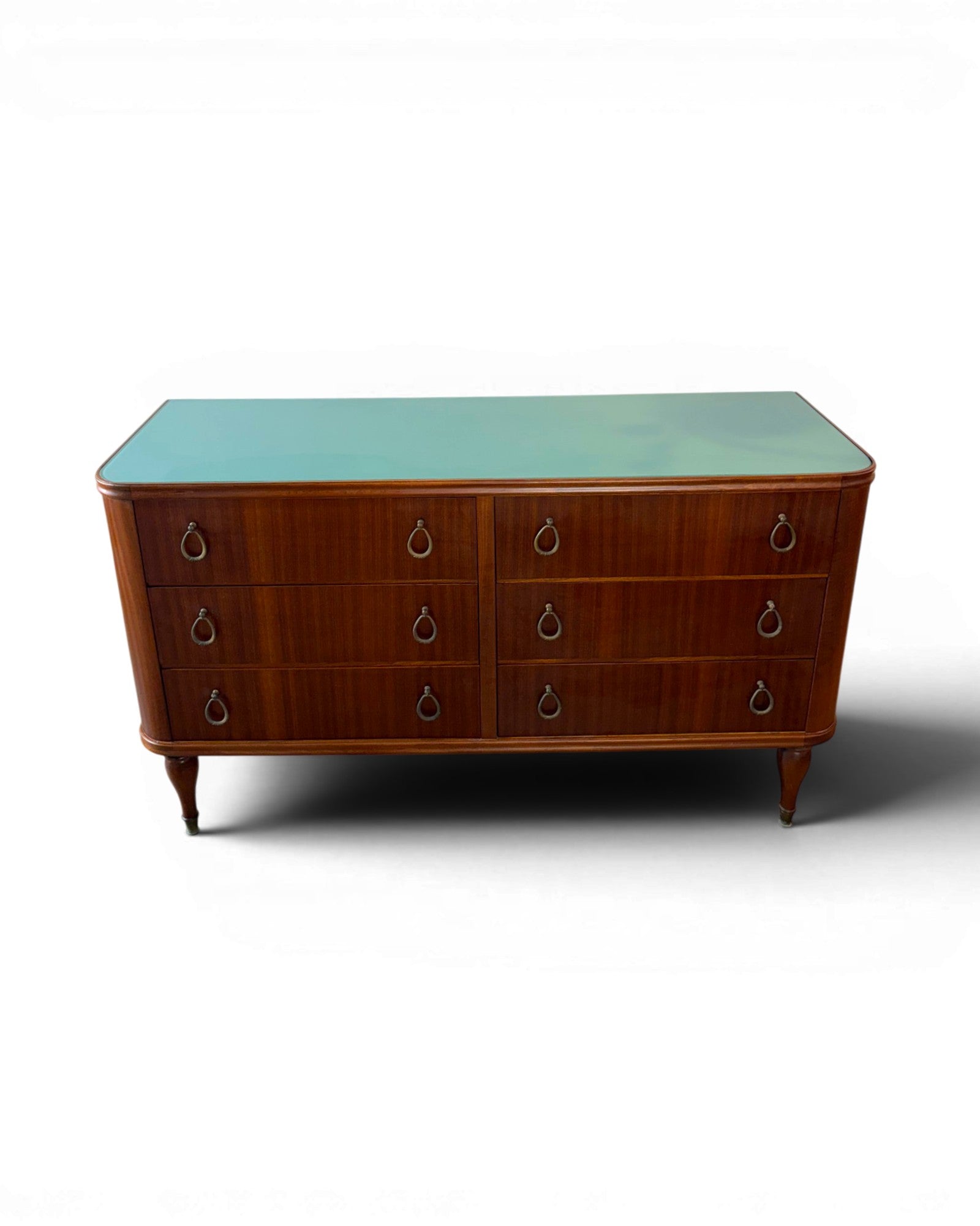 Poplar Mid Century Mahogany Veneer Chest of Drawers in the Style of Paolo Buffa - Surround Living - 2