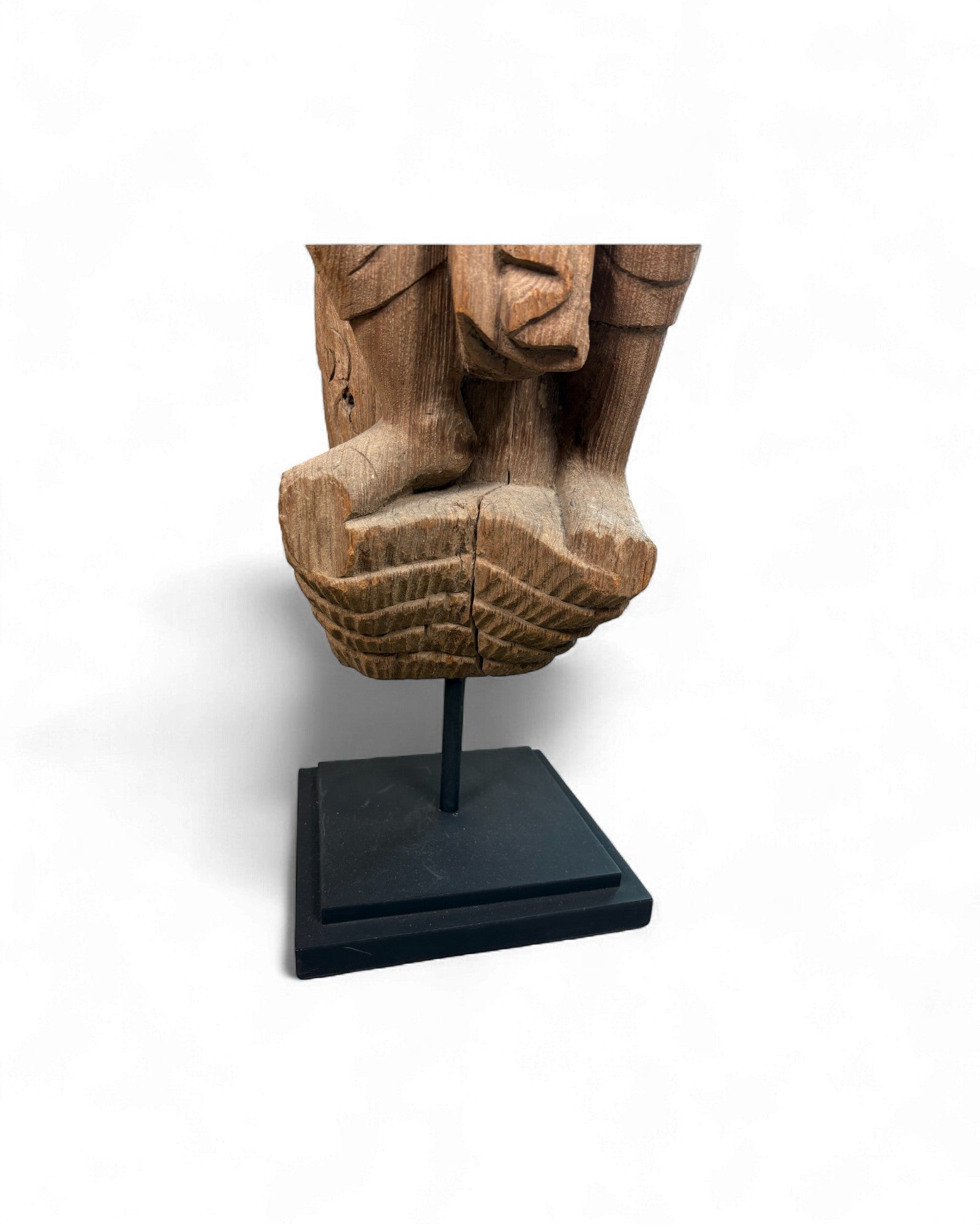 Antique Thai Teak Temple Carving of a Seated Figure - Surround Living - 6