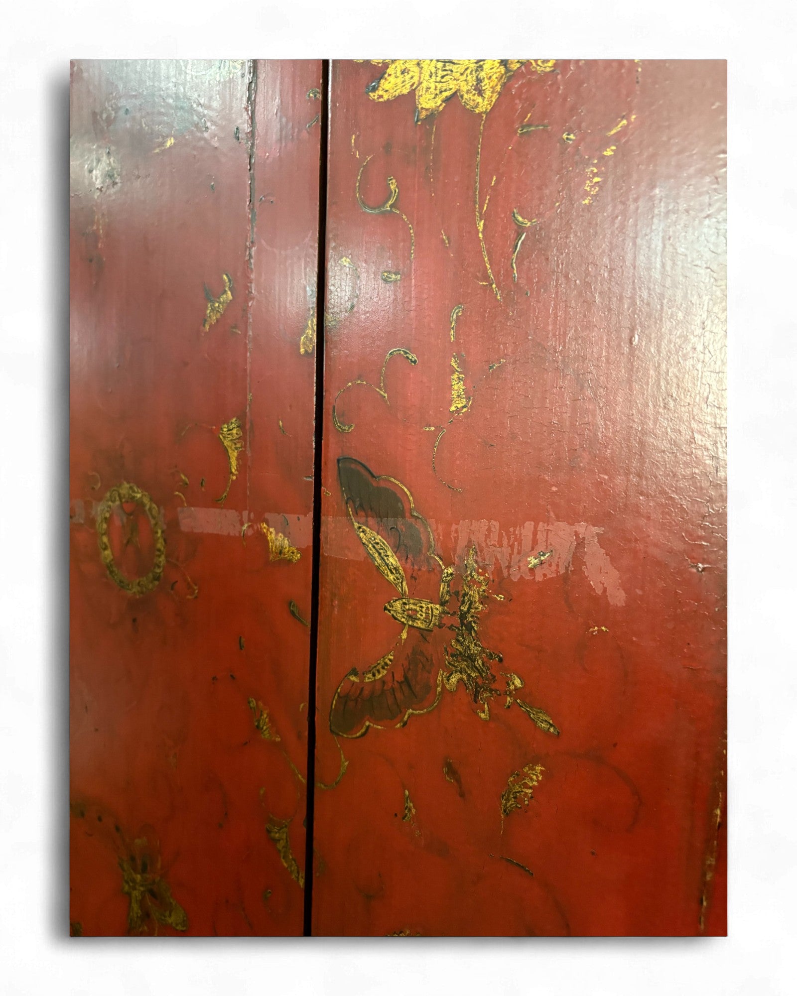 Chinese Red Lacquer Cabinet with Gilt Floral Motifs - Surround Living - 12