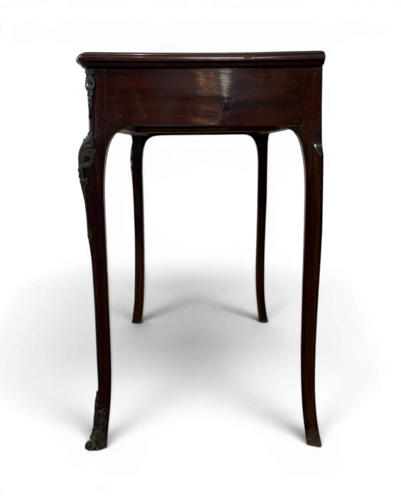 1920s Mini Glass Top Mahogany Desk with 2 Drawers - Surround Living - 15