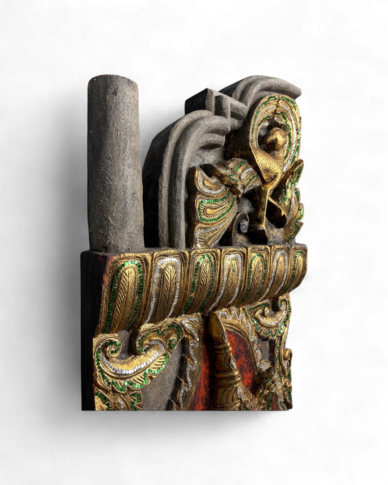 Pair of Indonesian Carved Teak Temple Panels with Guardian Figures - Surround Living - 5