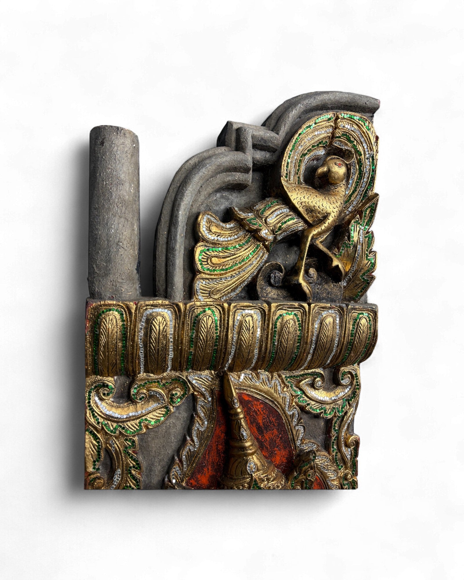 Pair of Indonesian Carved Teak Temple Panels with Guardian Figures - Surround Living - 6