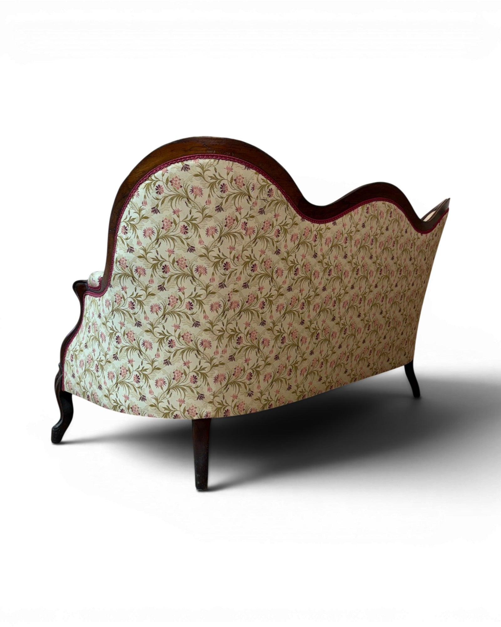 Louis Philippe Style Walnut Floral Cushion Couch (1 of 2) - Surround Living - 7