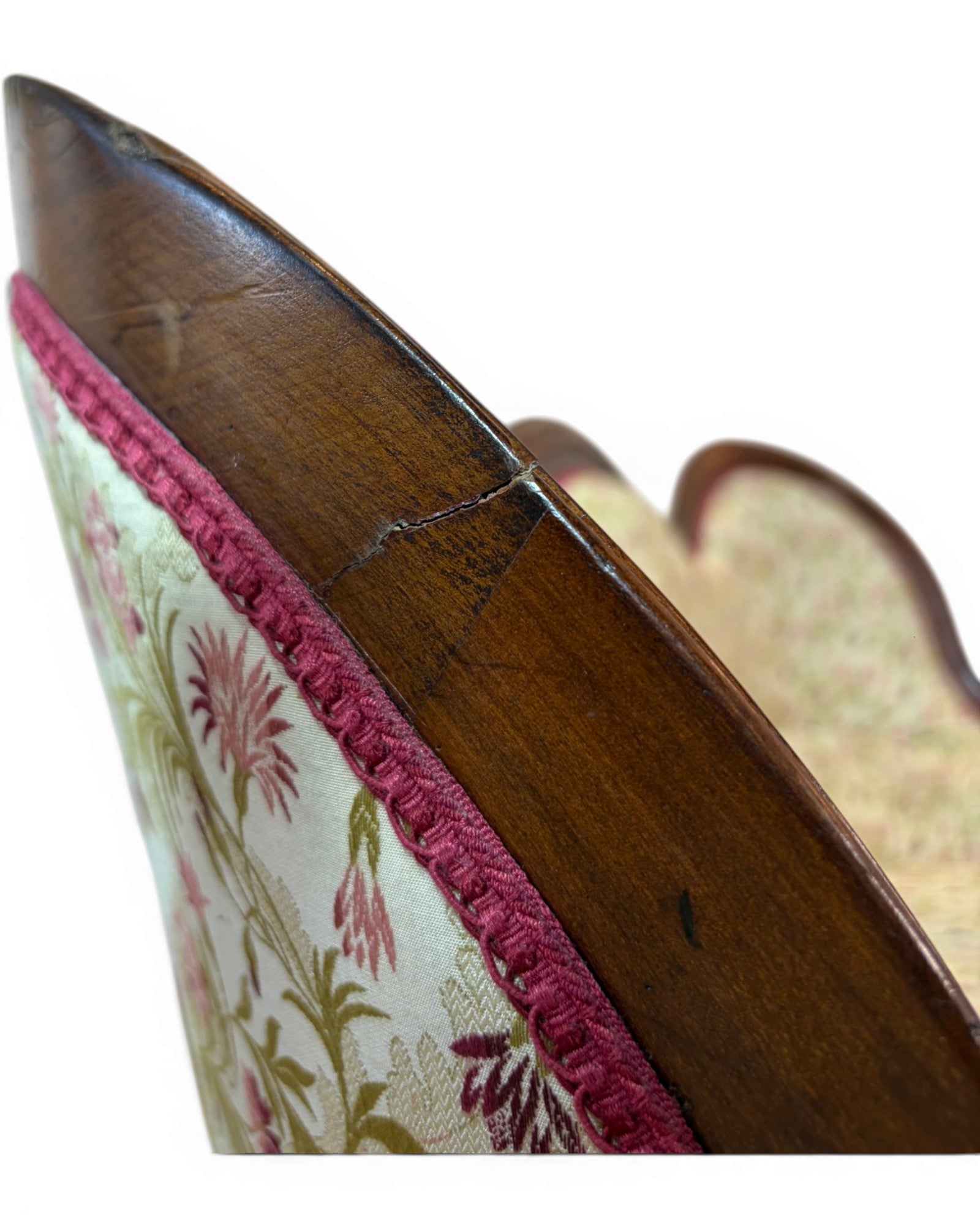 Louis Philippe Style Walnut Floral Cushion Couch (1 of 2) - Surround Living - 12