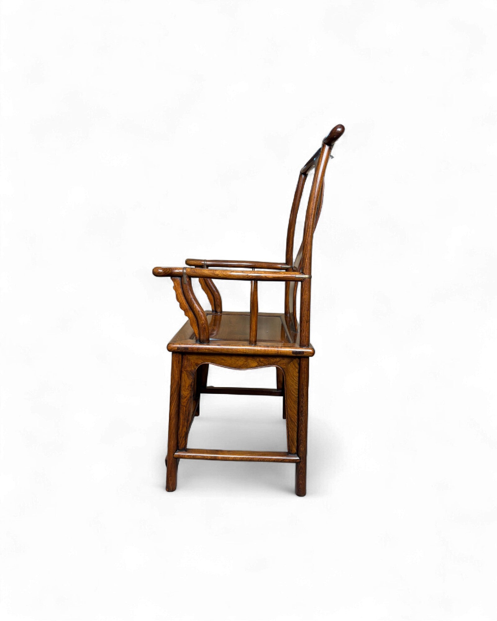 Chinese Official’s Hat Chair in Guan Mao Yi Wood with Carved Roundel - Surround Living - 3