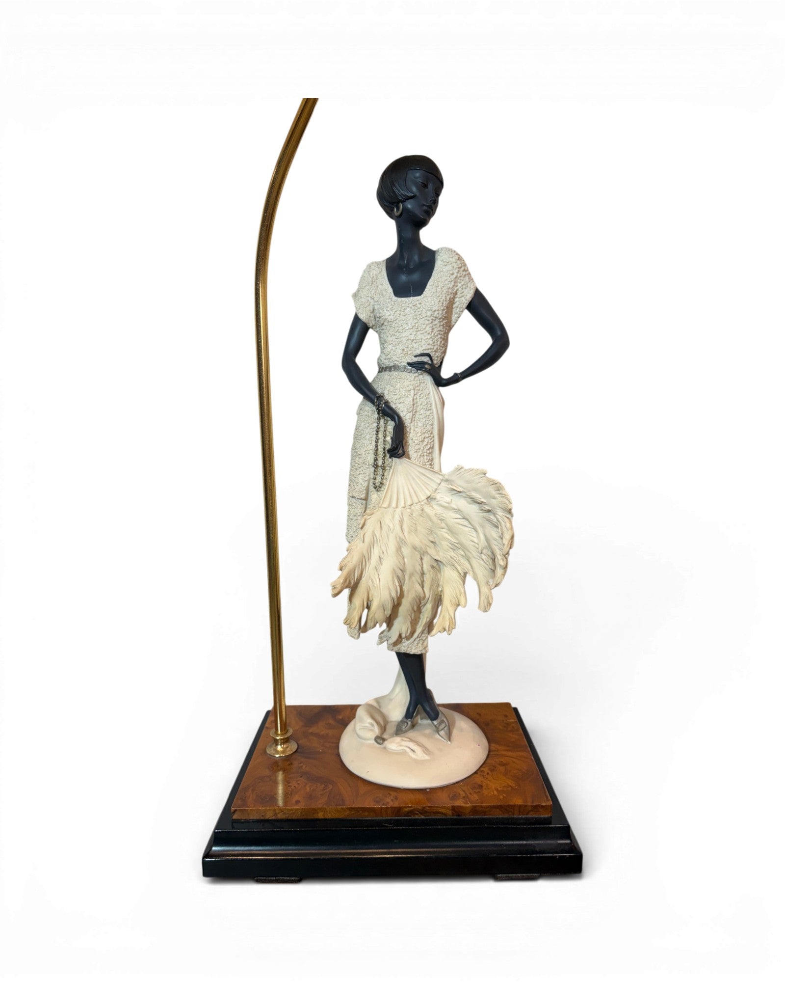 Giuseppe Armani 1980s Lady in Resin Burlwood Table Lamp - Surround Living - 14