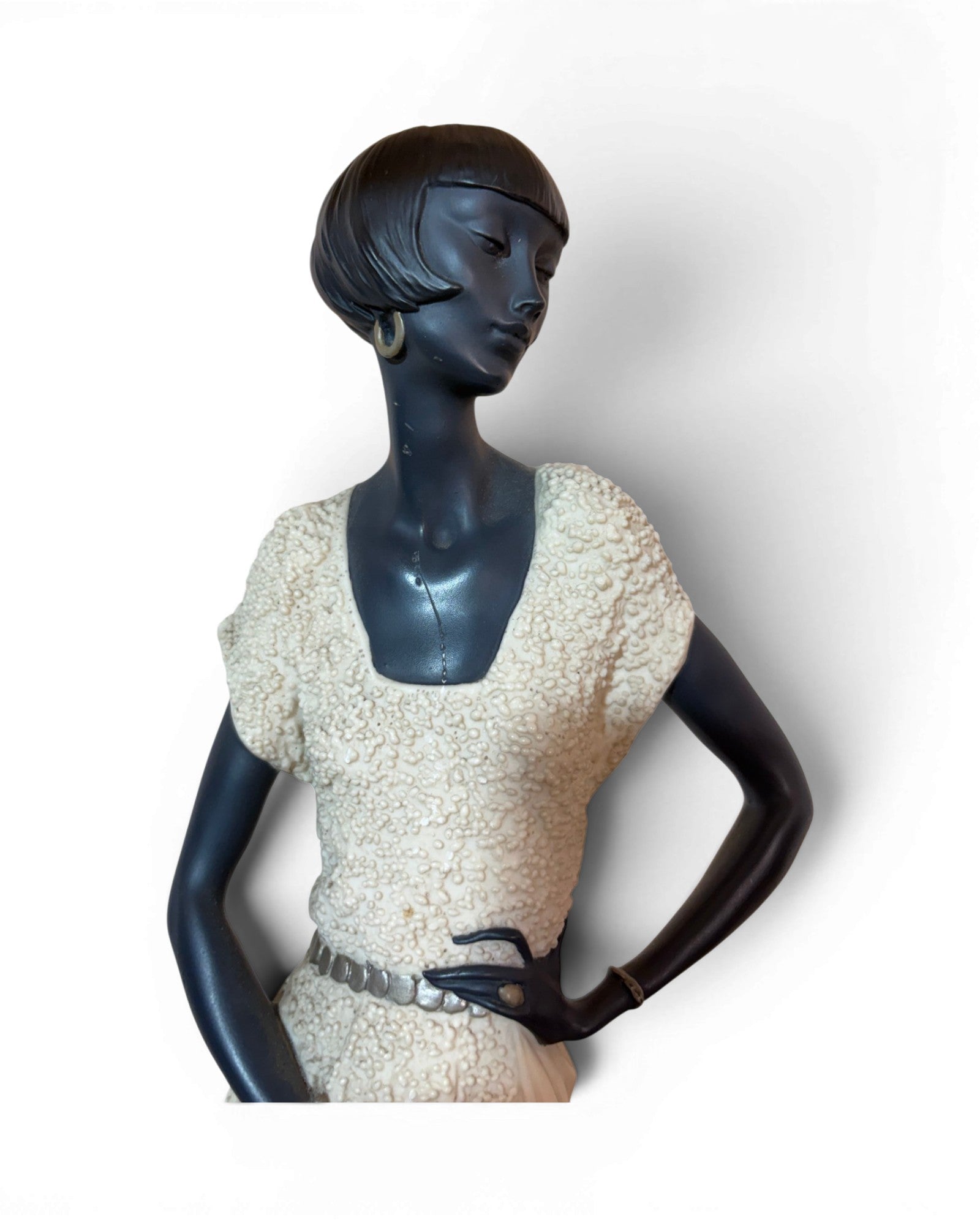 Giuseppe Armani 1980s Lady in Resin Burlwood Table Lamp - Surround Living - 17