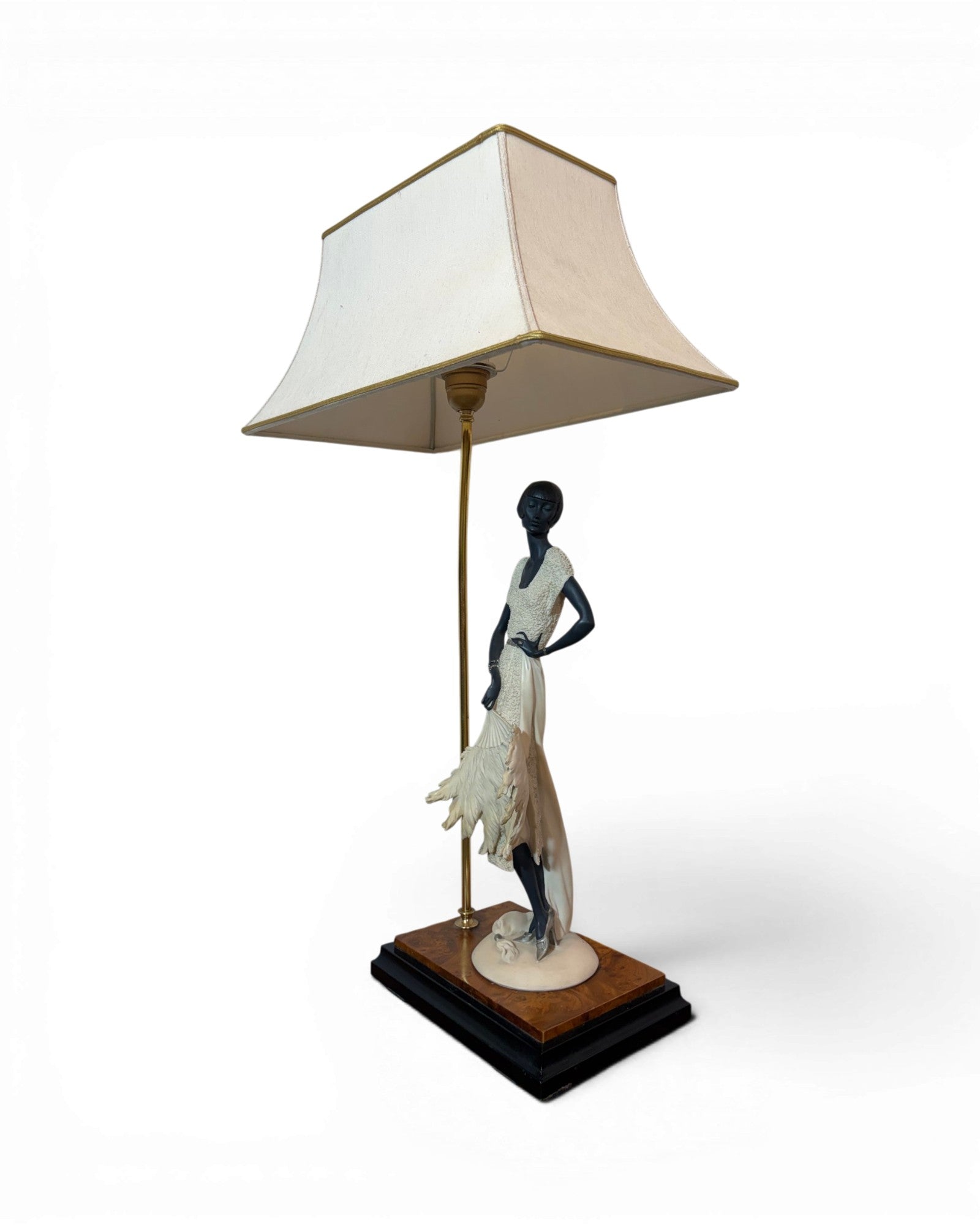 Giuseppe Armani 1980s Lady in Resin Burlwood Table Lamp - Surround Living - 3