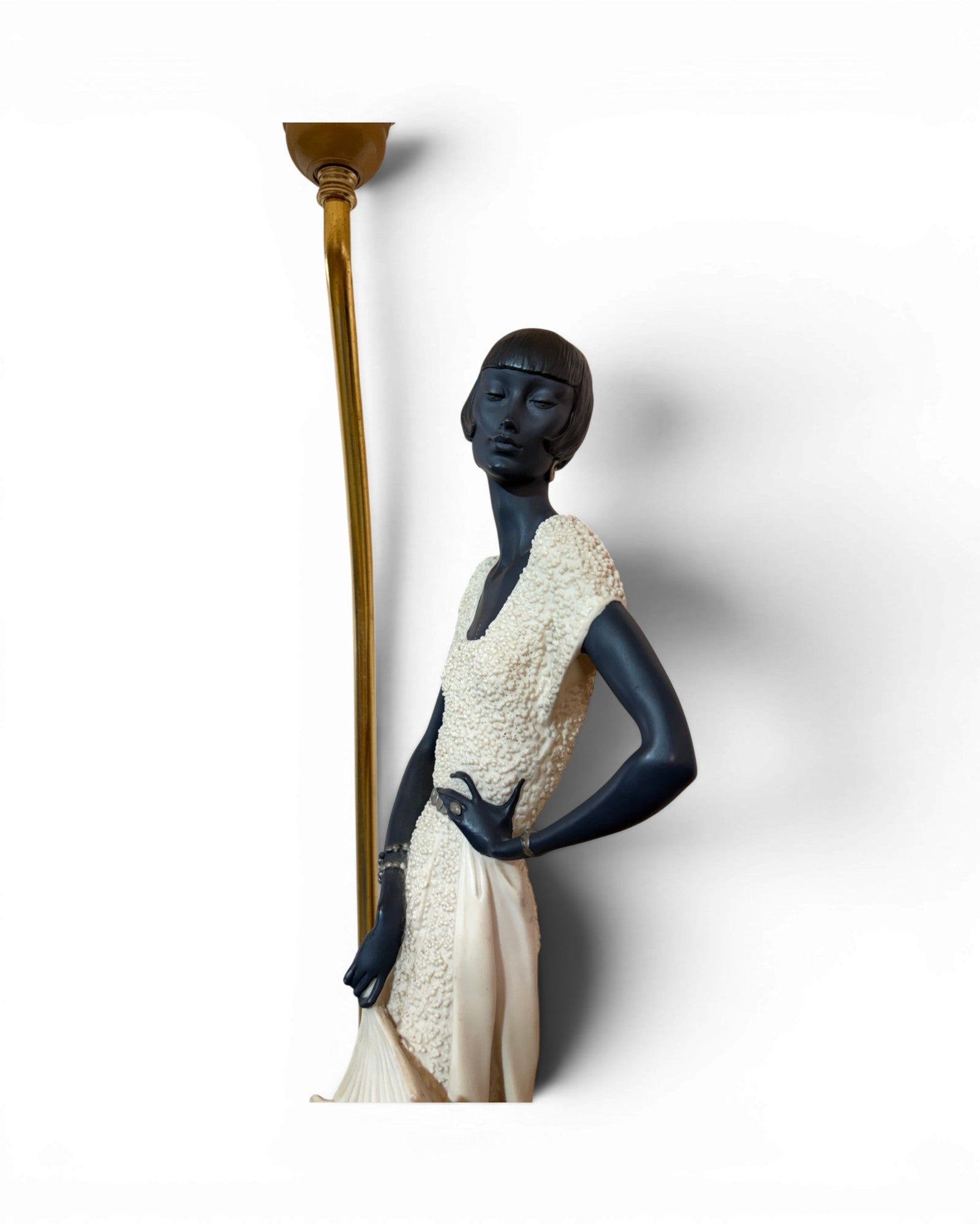 Giuseppe Armani 1980s Lady in Resin Burlwood Table Lamp - Surround Living - 4
