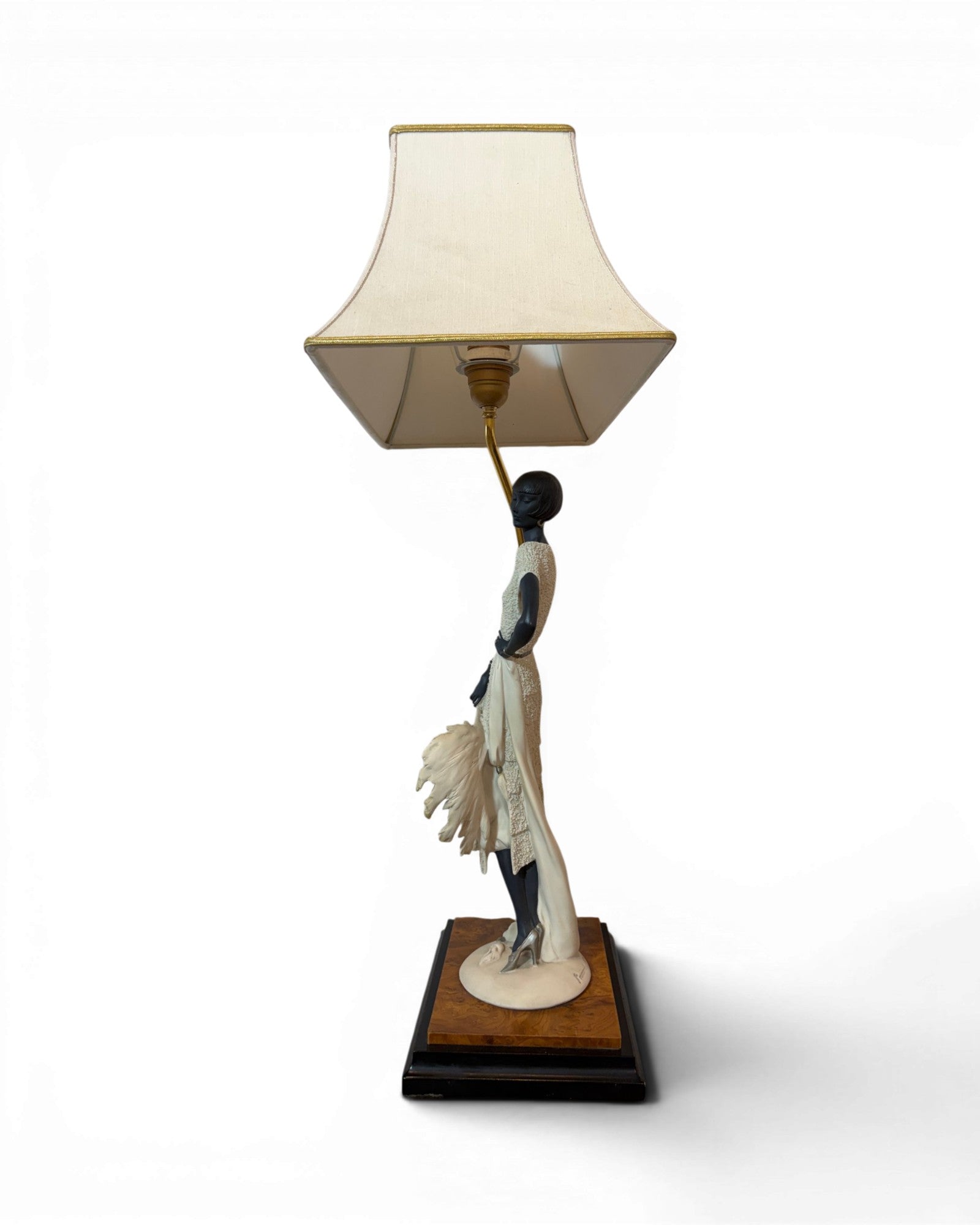 Giuseppe Armani 1980s Lady in Resin Burlwood Table Lamp - Surround Living - 6