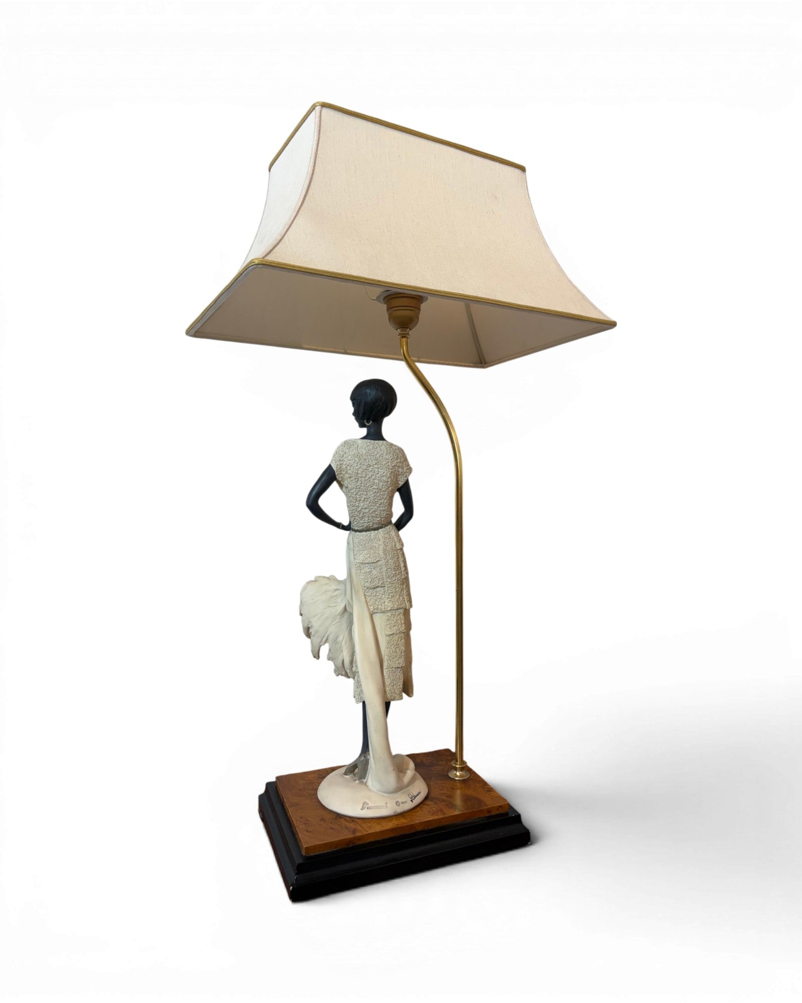 Giuseppe Armani 1980s Lady in Resin Burlwood Table Lamp - Surround Living - 7