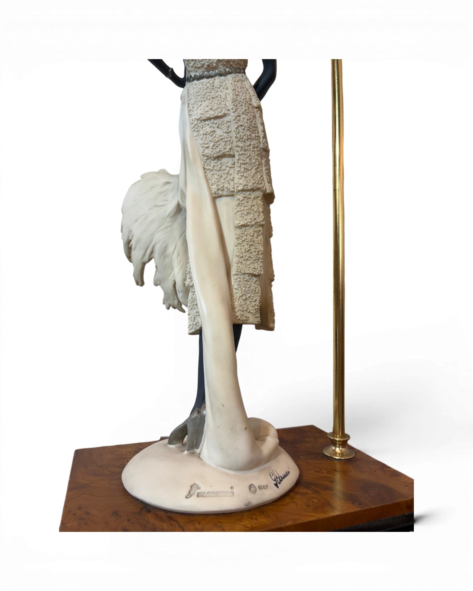 Giuseppe Armani 1980s Lady in Resin Burlwood Table Lamp - Surround Living - 9