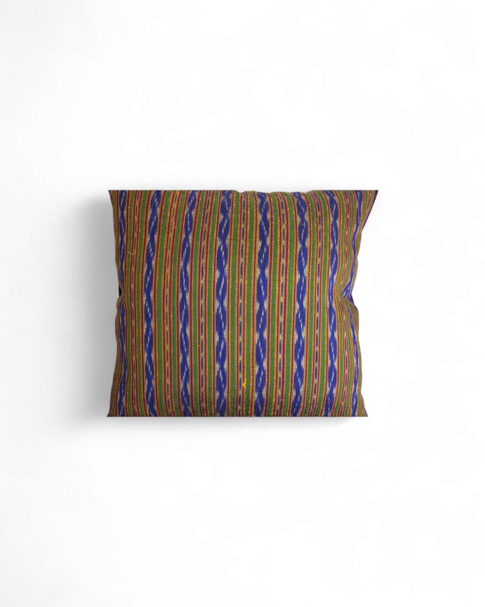 Square Silk Cushion Feat. Silk Piping - Indigo Blue & Grass Green