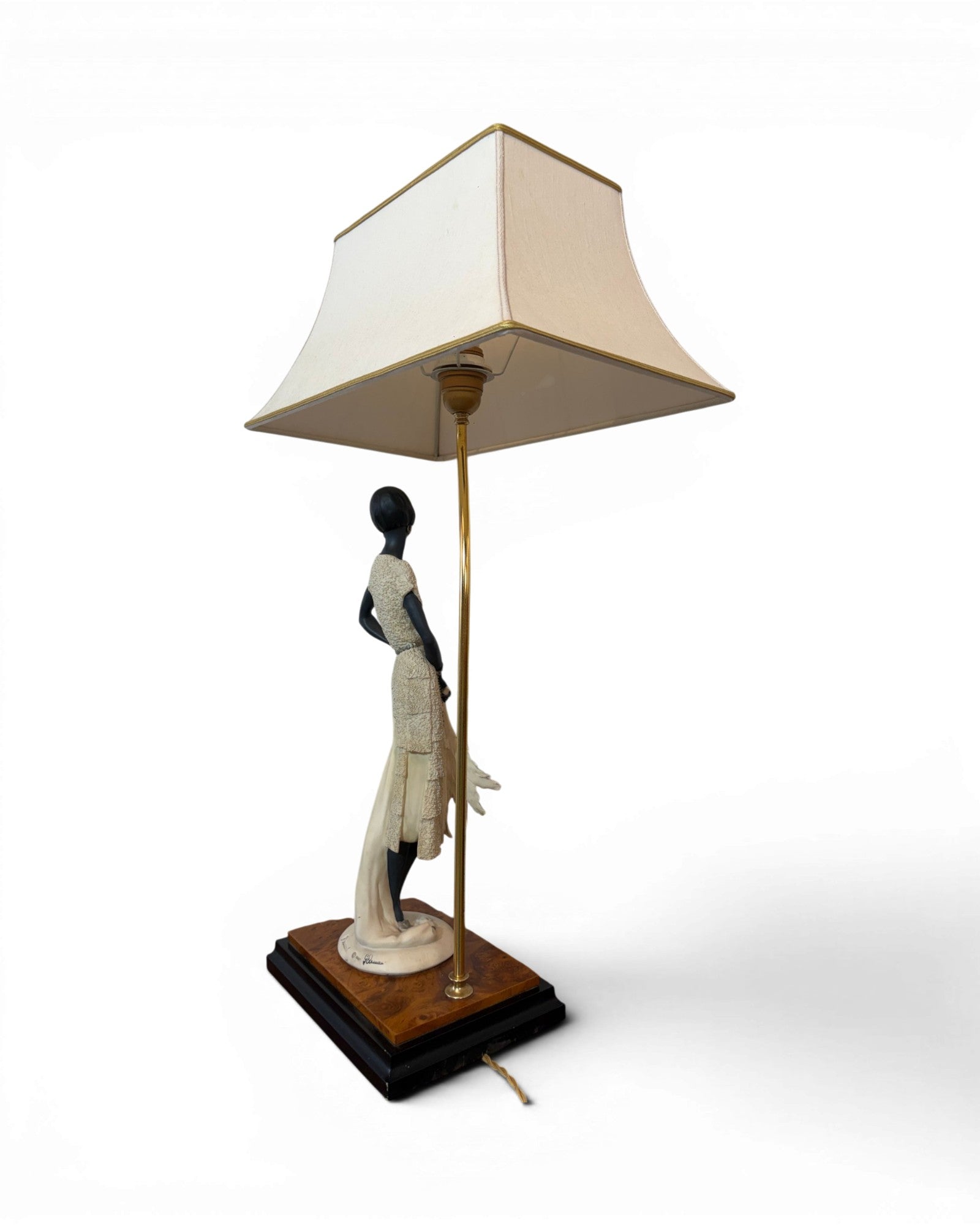 Giuseppe Armani 1980s Lady in Resin Burlwood Table Lamp - Surround Living - 11