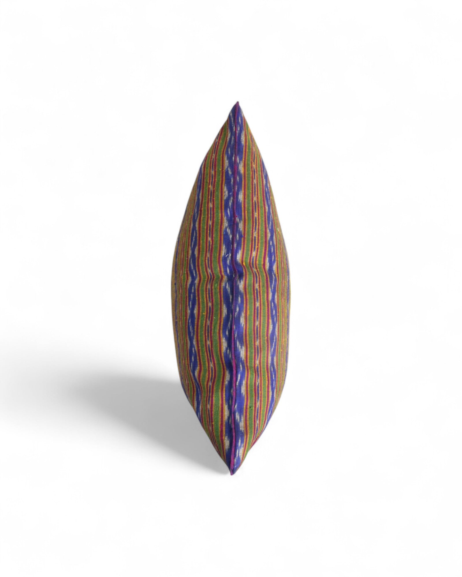 Square Silk Cushion Feat. Silk Piping - Indigo Blue & Grass Green