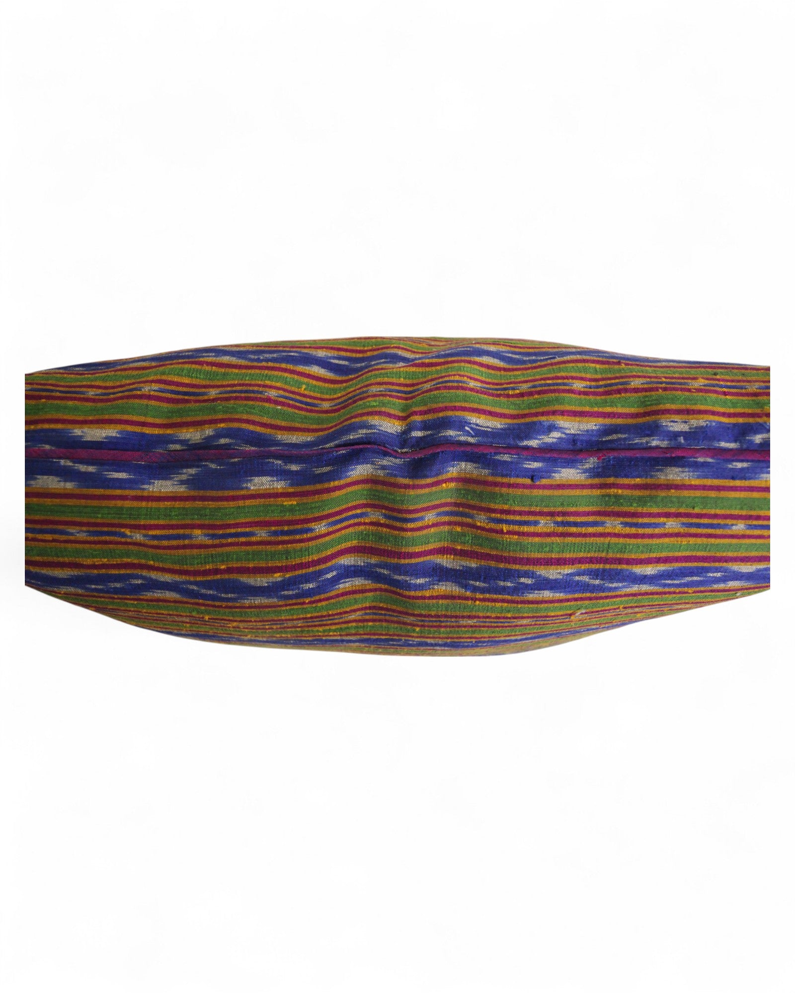 Square Silk Cushion Feat. Silk Piping - Indigo Blue & Grass Green