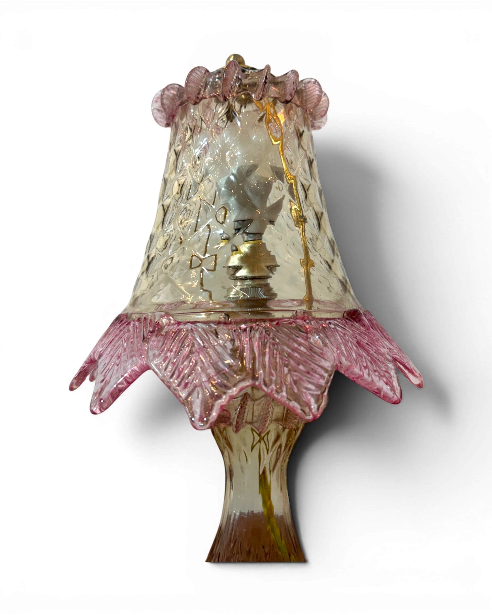 Pink Tinted 1980's Murano Glass Mini Table Lamp - Surround Living - 3