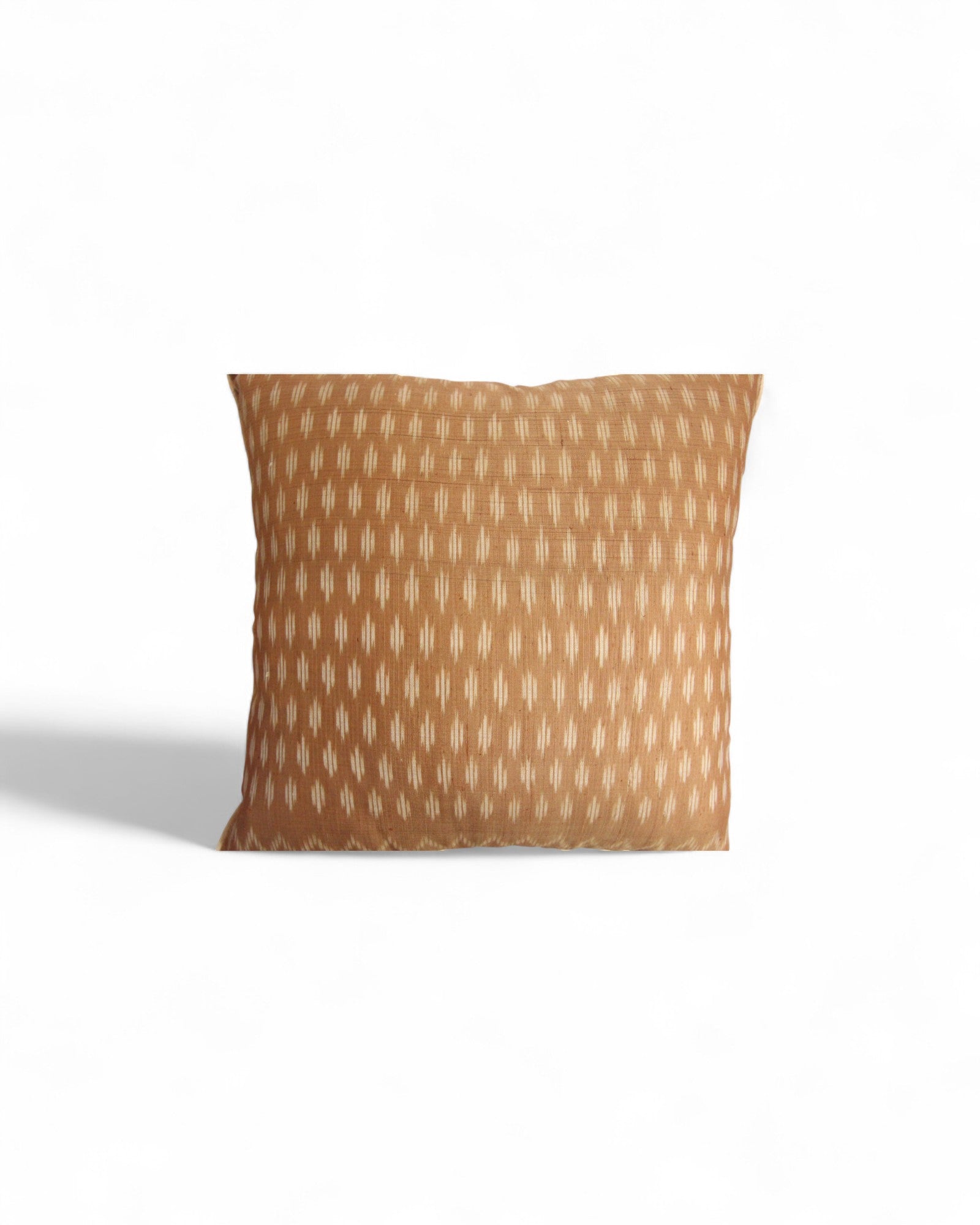 Handwoven Mudmee Silk Feat. Flat Piping Square Cushion - Beige Marble
