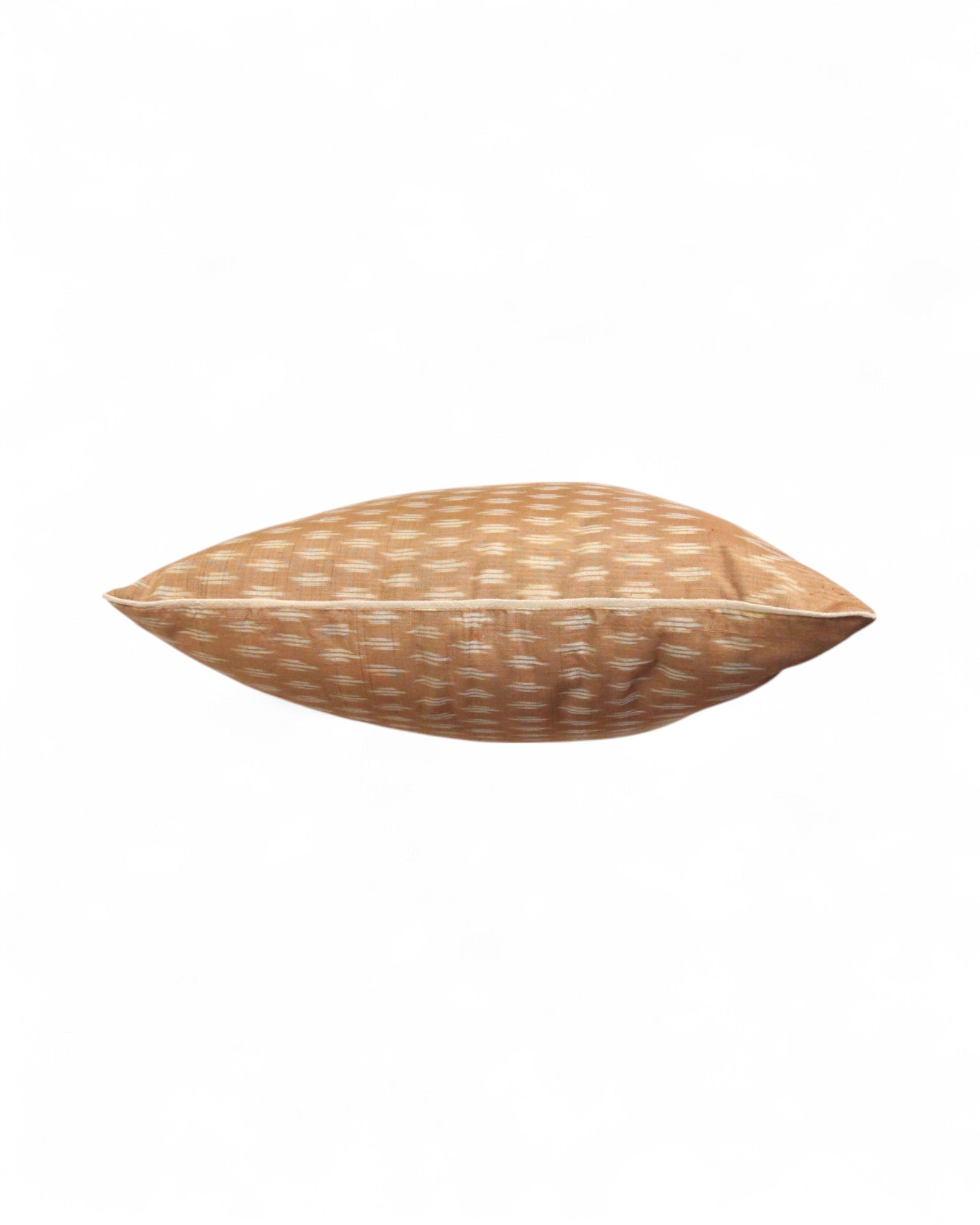 Handwoven Mudmee Silk Feat. Flat Piping Square Cushion - Beige Marble