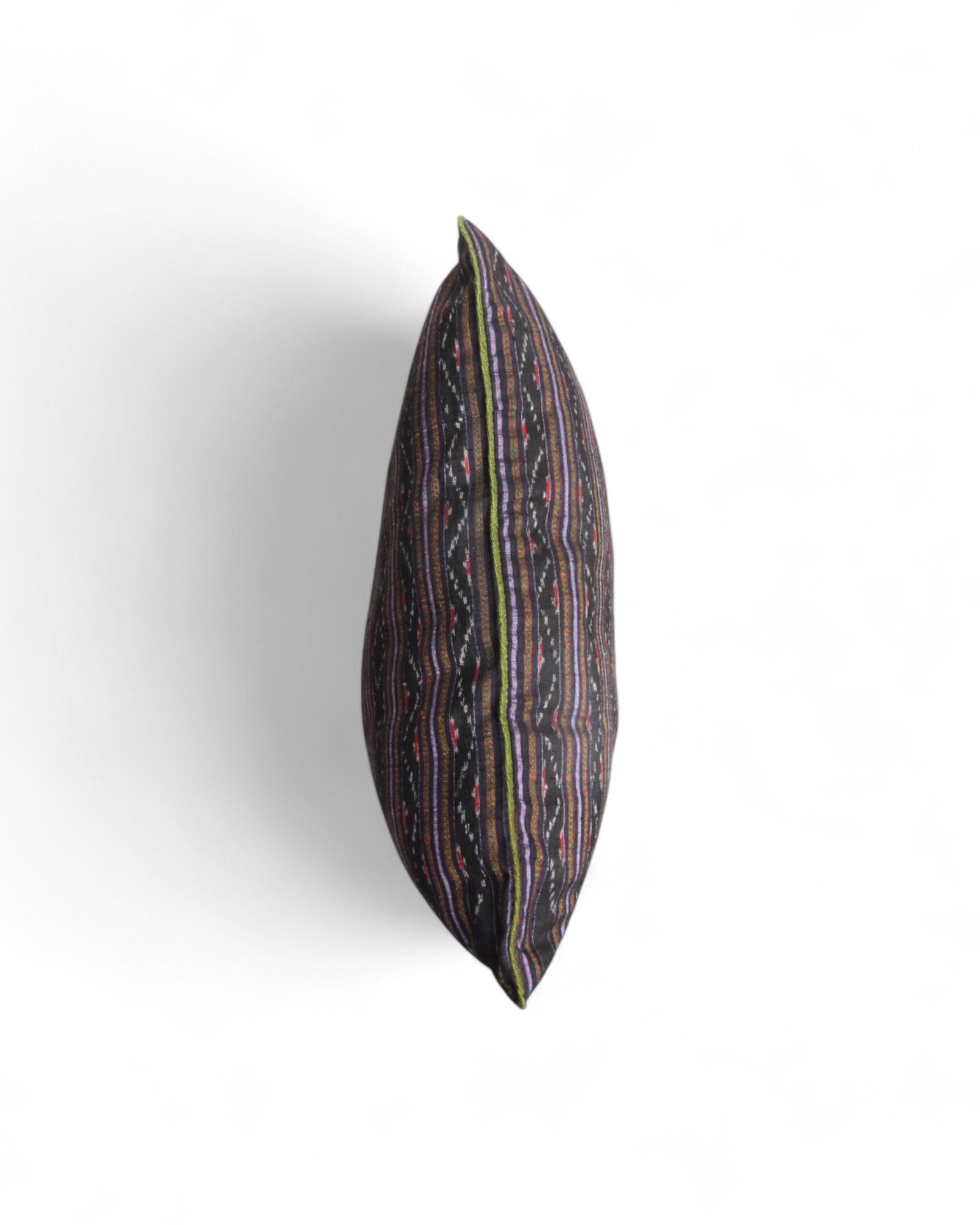 Handwoven Mudmee Silk Feat. Flat Piping Square Cushion - Dark Purple