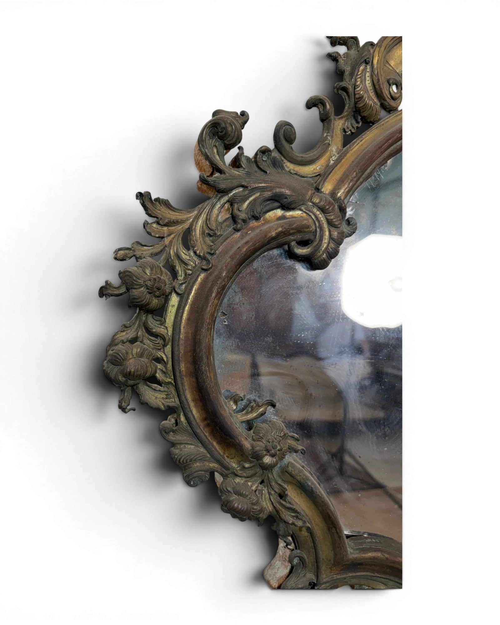 Genova Louis XV Period Shaped Mirror +250 Years Old