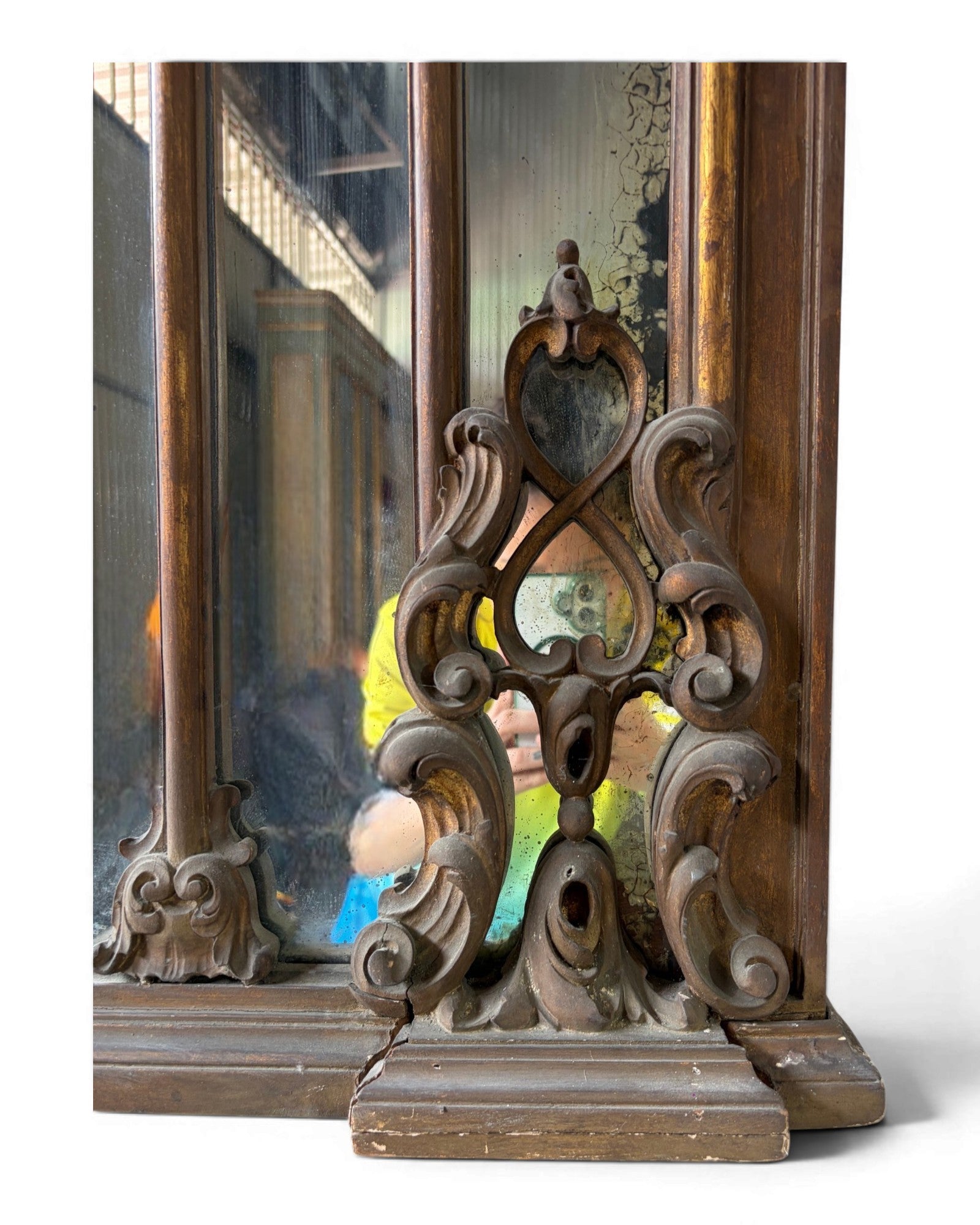 Louis XV Bronze Finish Large Trumeau Mirror