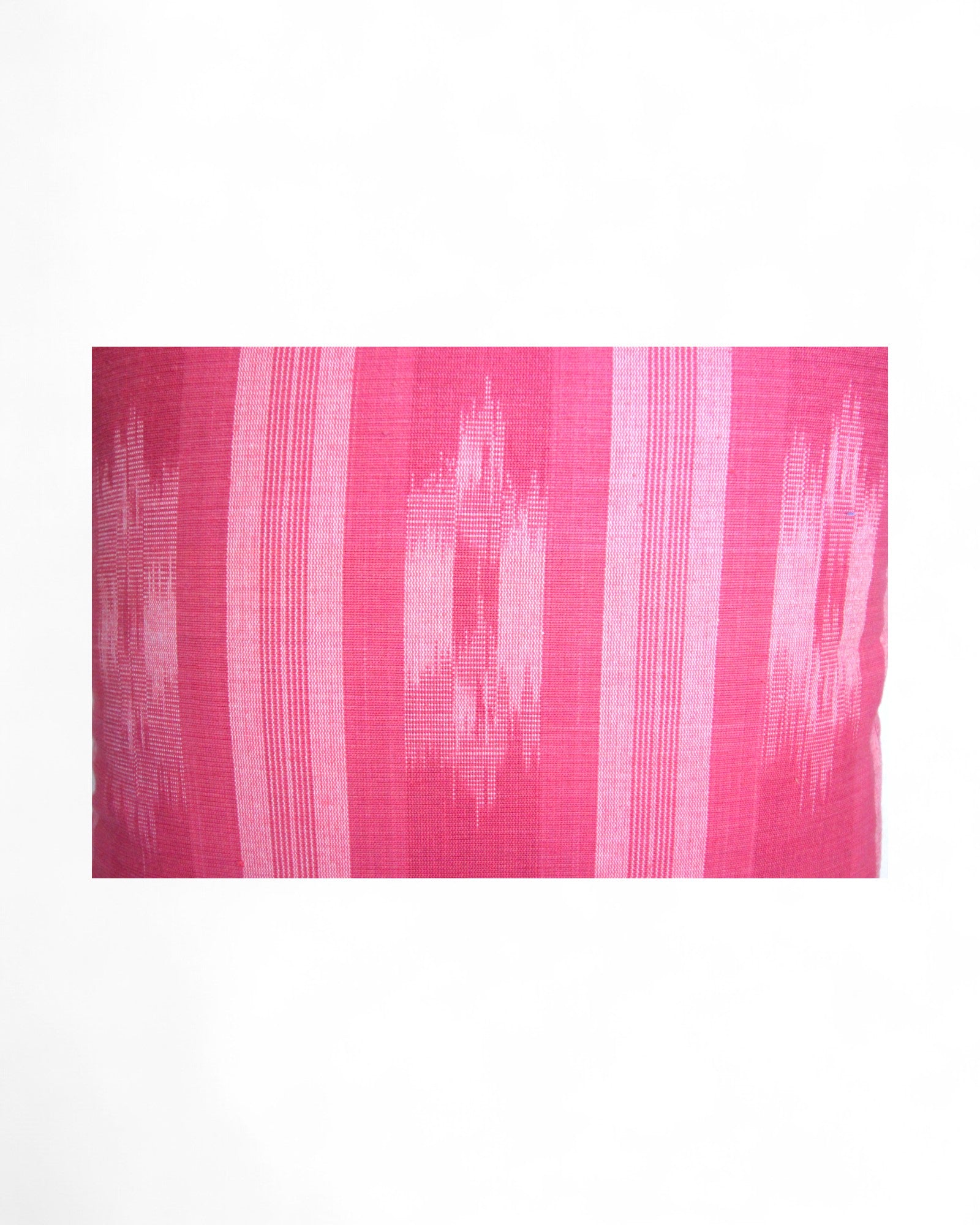 Warp Handwoven Mudmee Cotton Fabric Square Cushion - Pink