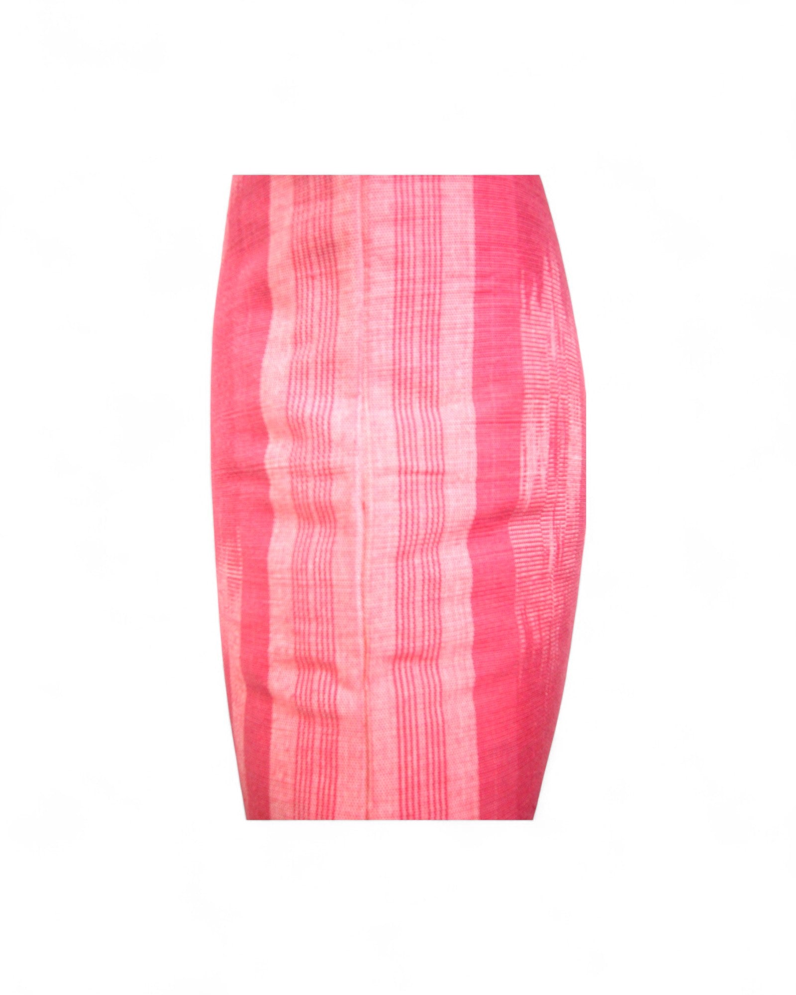 Warp Handwoven Mudmee Cotton Fabric Square Cushion - Pink