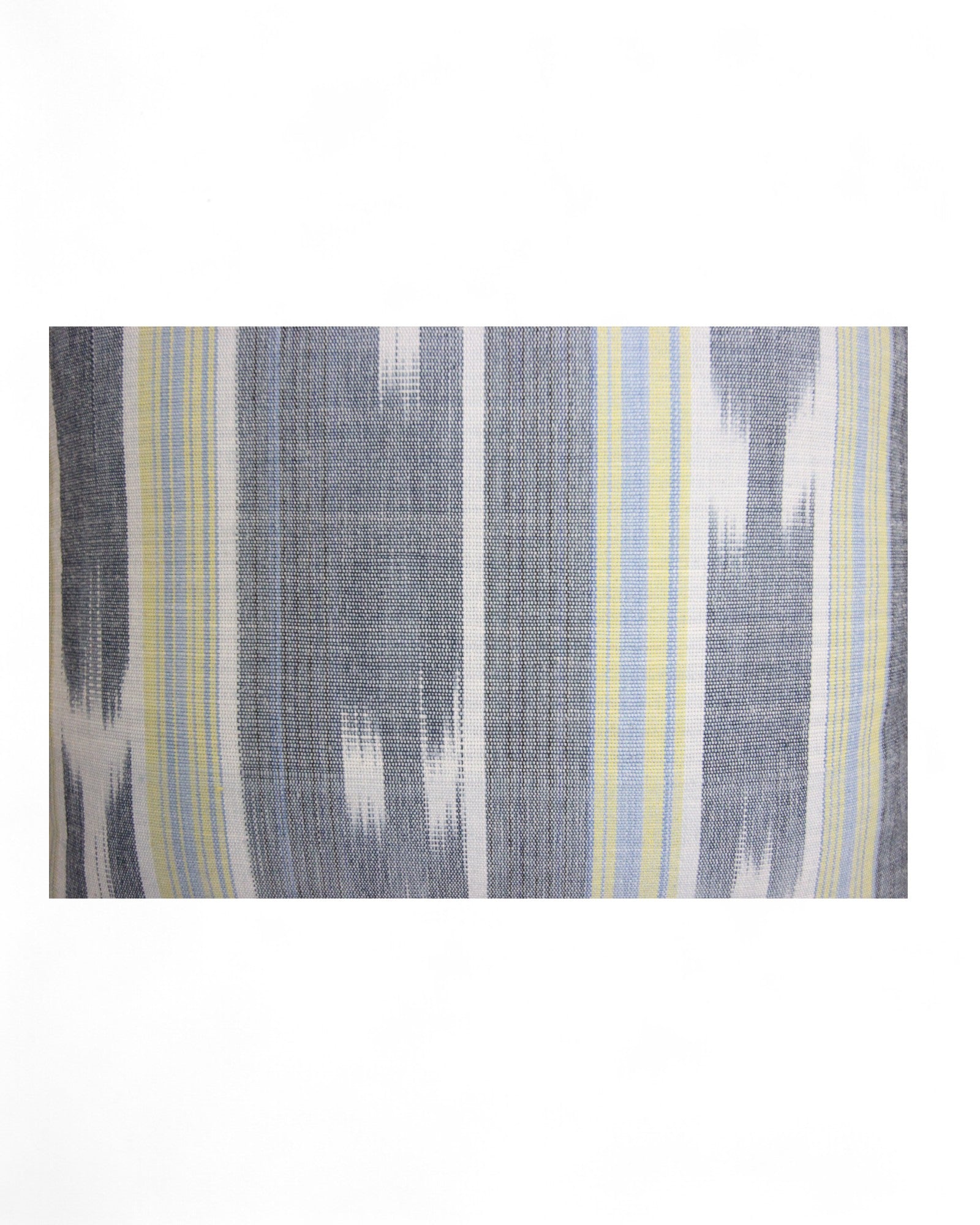 Warp Handwoven Mudmee Cotton Fabric Square Cushion - Pastel Blue & Green