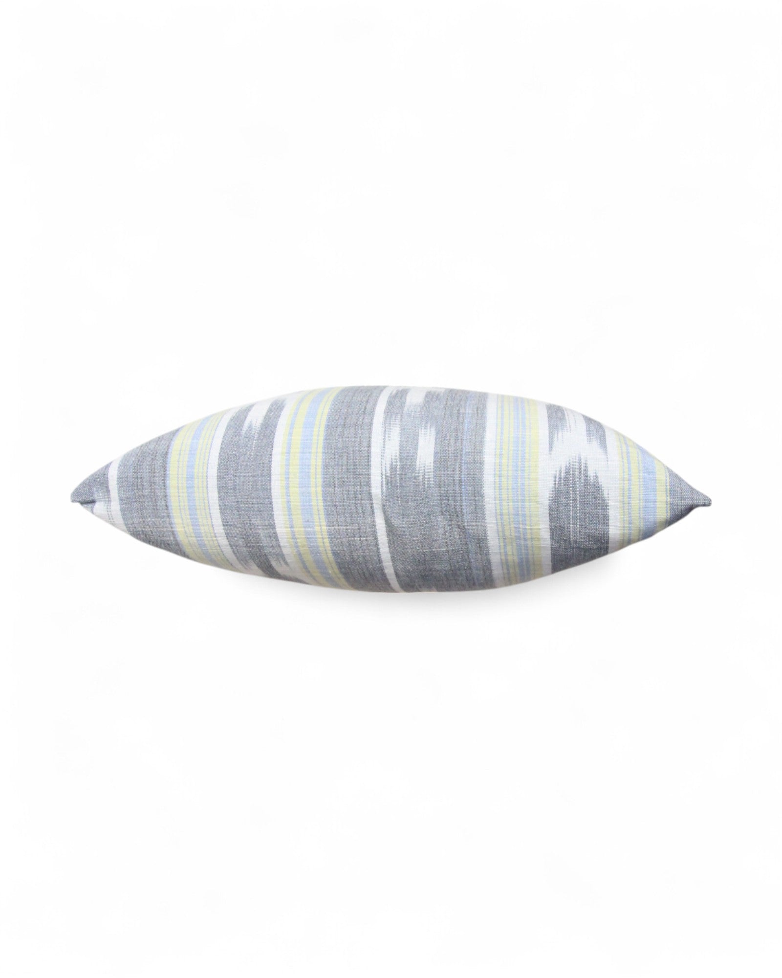 Warp Handwoven Mudmee Cotton Fabric Square Cushion - Pastel Blue & Green