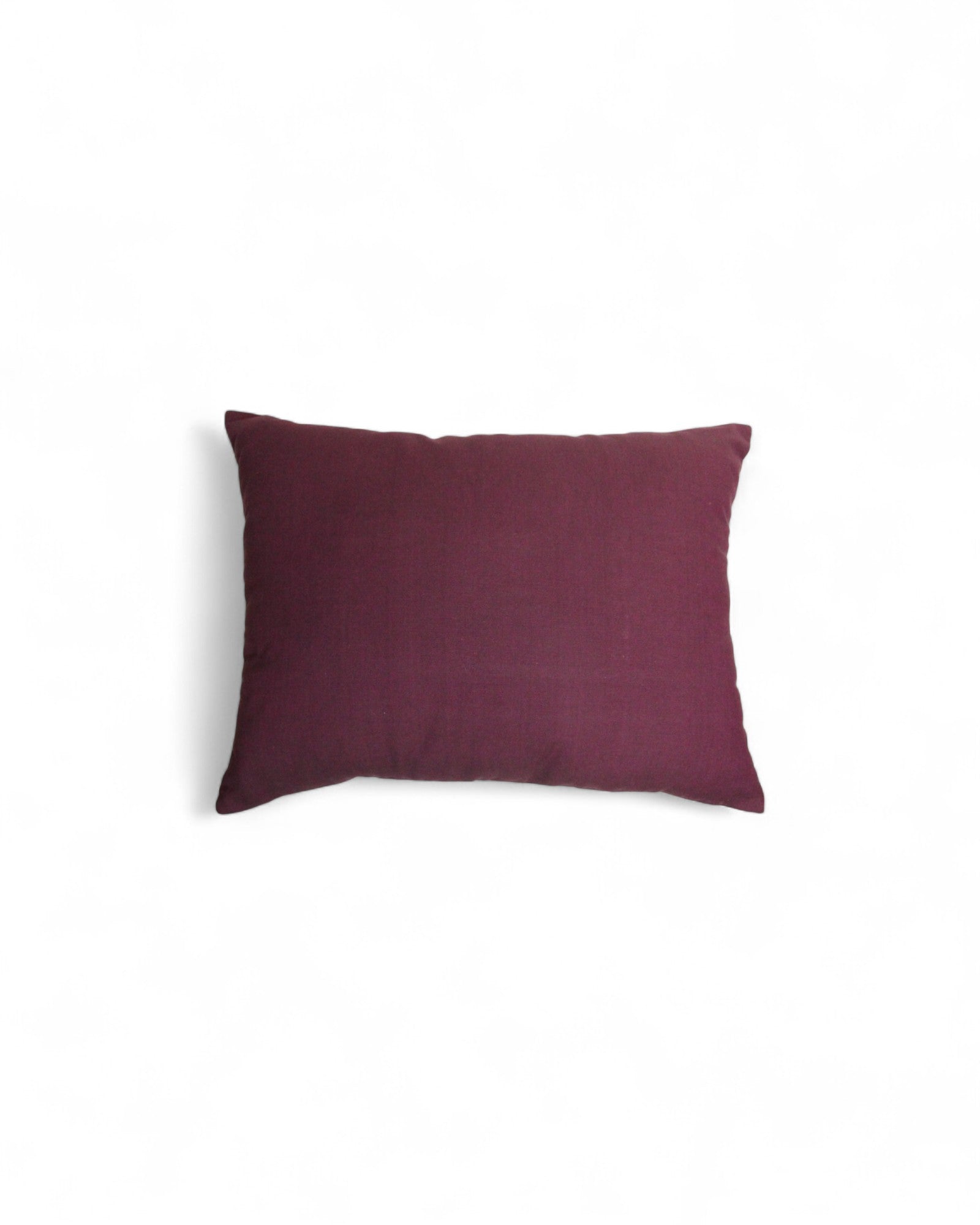 Lumbar Cushion Feat. Indigo Wax Print Lumbar Cushion Embroidered "Flowers" - Magenta