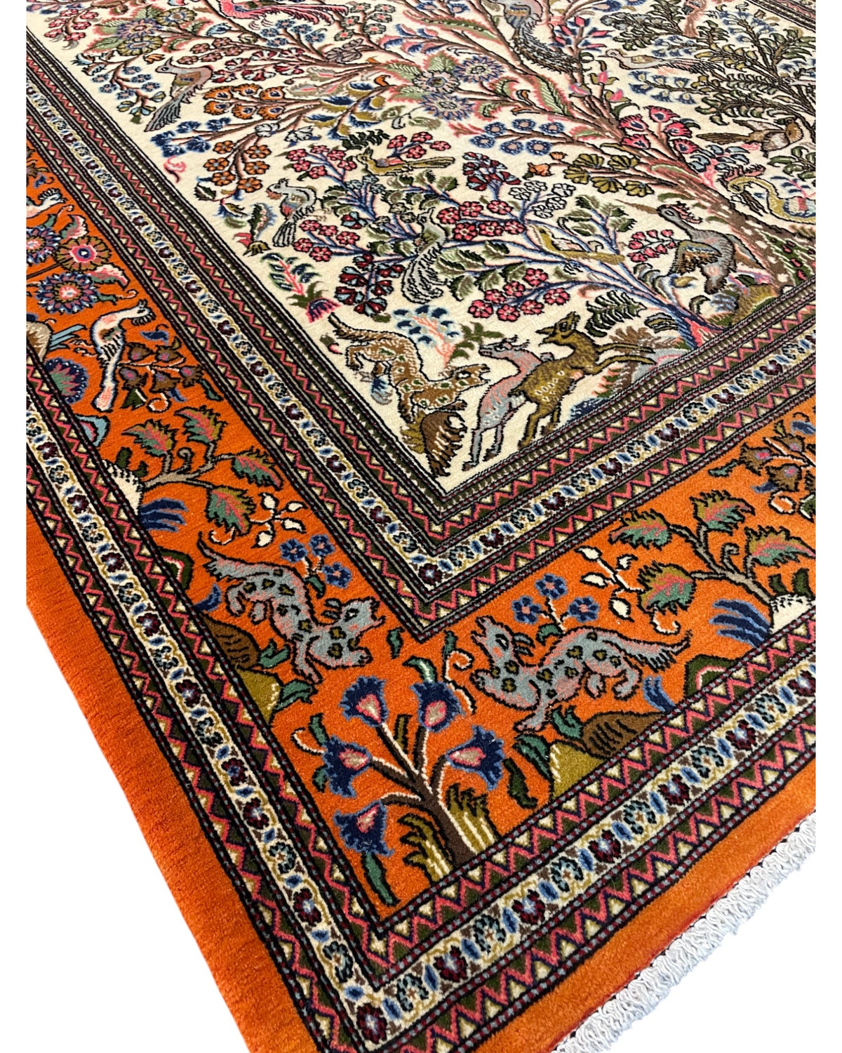 Vintage Persian Qum Carpet – Tree of Life Design | 200 x 140cm - Surround Living - 5
