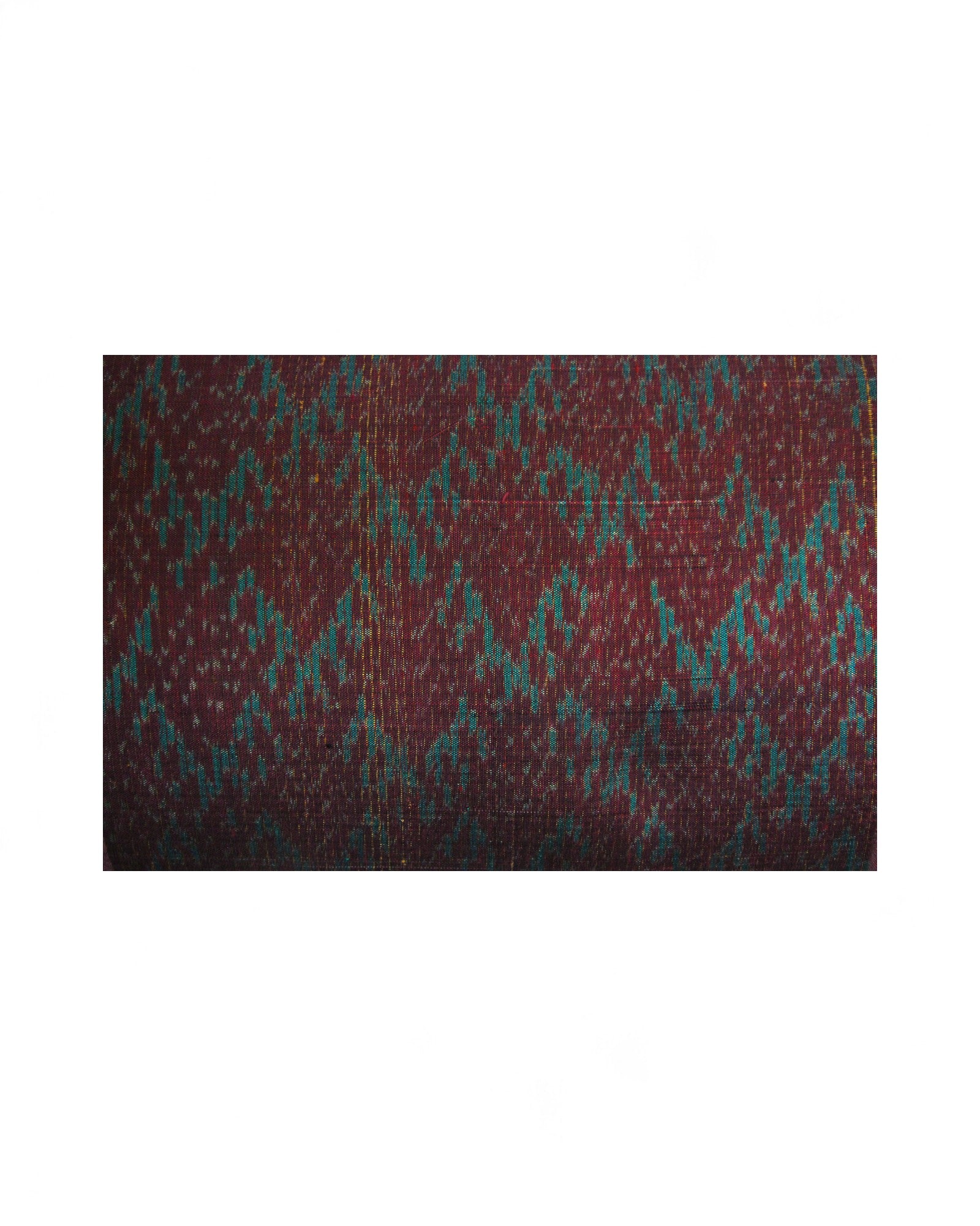 Lumbar Cushion in Handwoven Silk & Mudmee Silk Centre - Maroon Silk