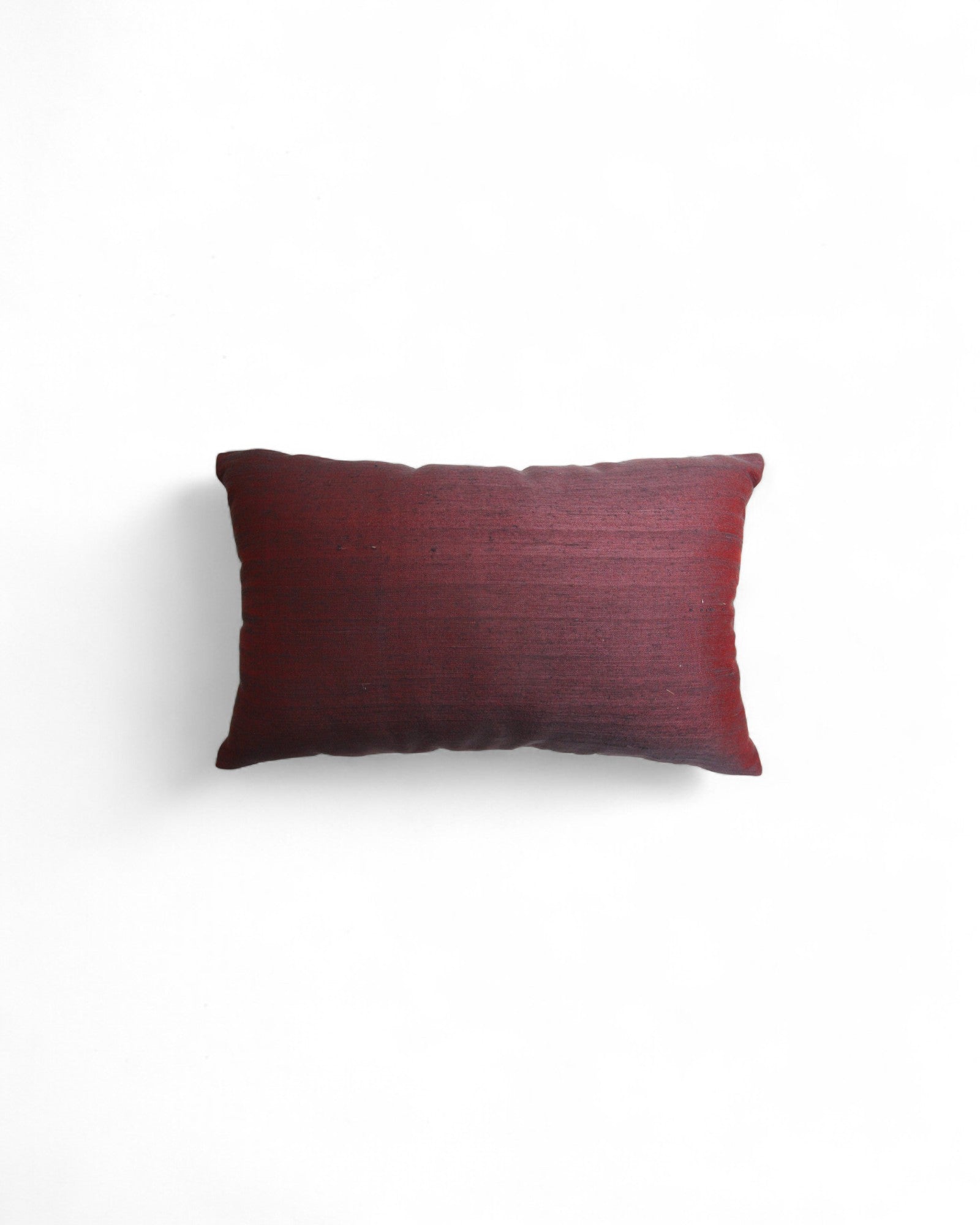 Lumbar Cushion in Handwoven Silk & Mudmee Silk Centre - Maroon Silk